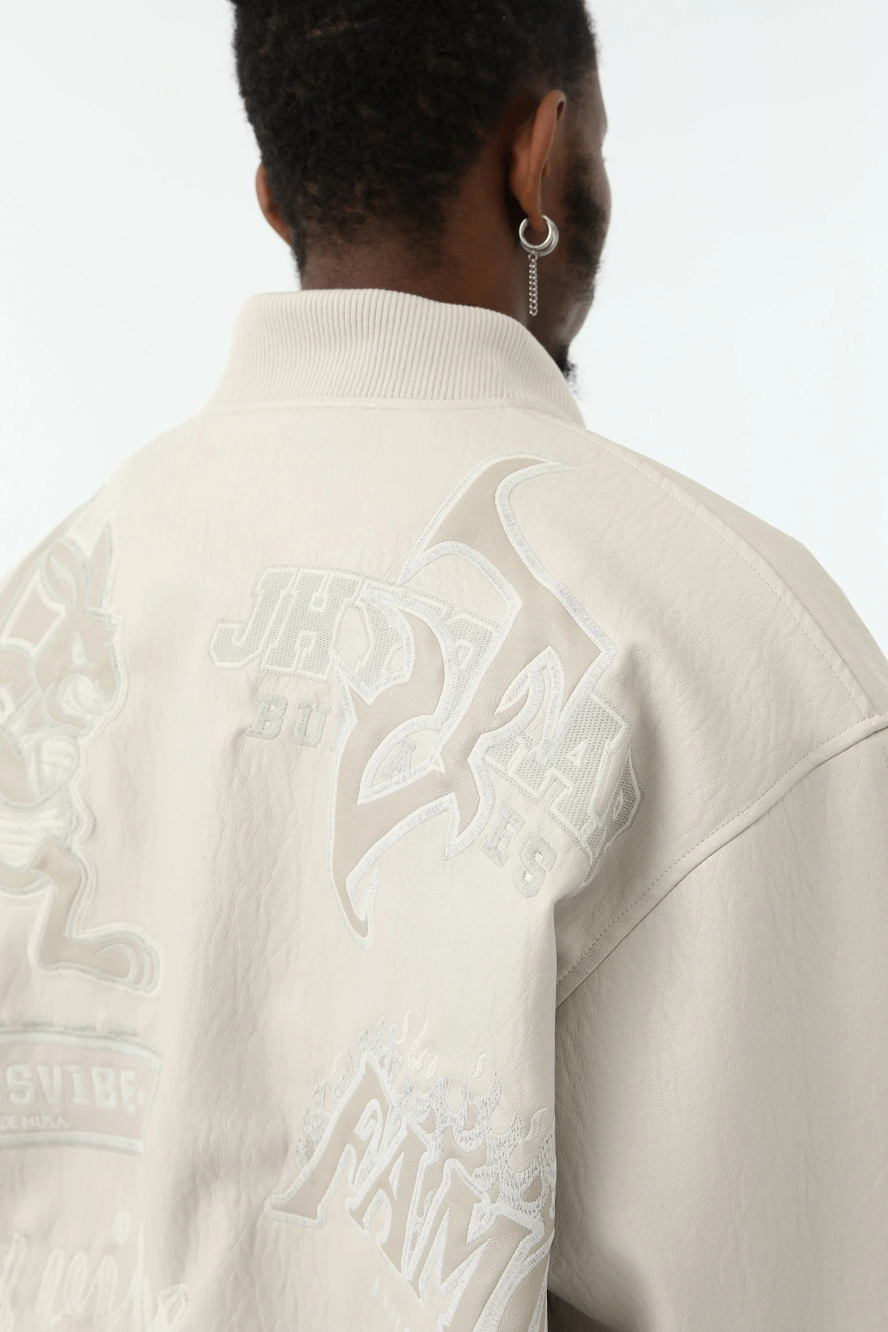 JHYQ EMBROIDERED PATCHES BASEBALL JACKET - Image 2