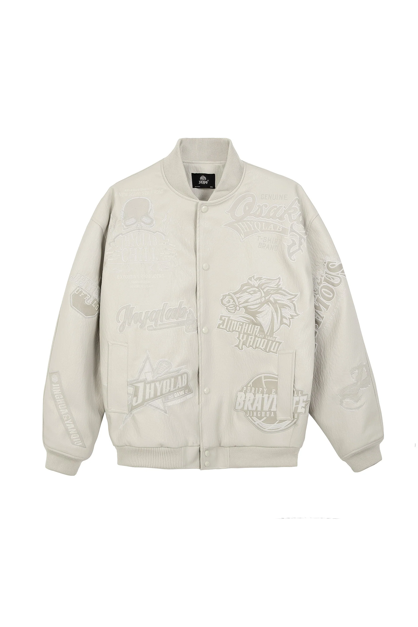 JHYQ EMBROIDERED PATCHES BASEBALL JACKET - Image 7