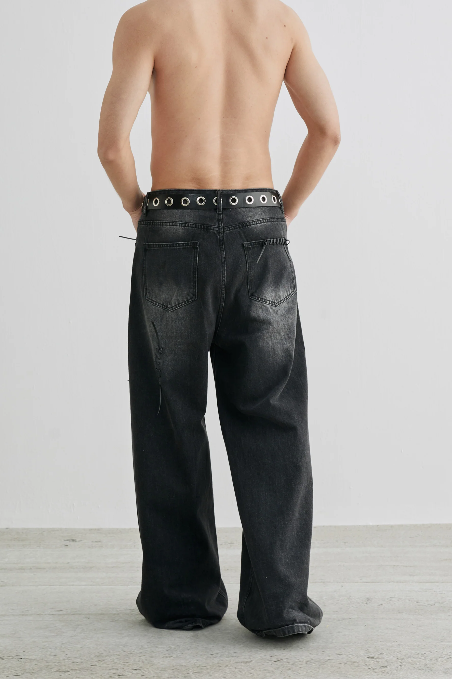 GAGNONLEE WASHED DENIM PANTS - Image 4