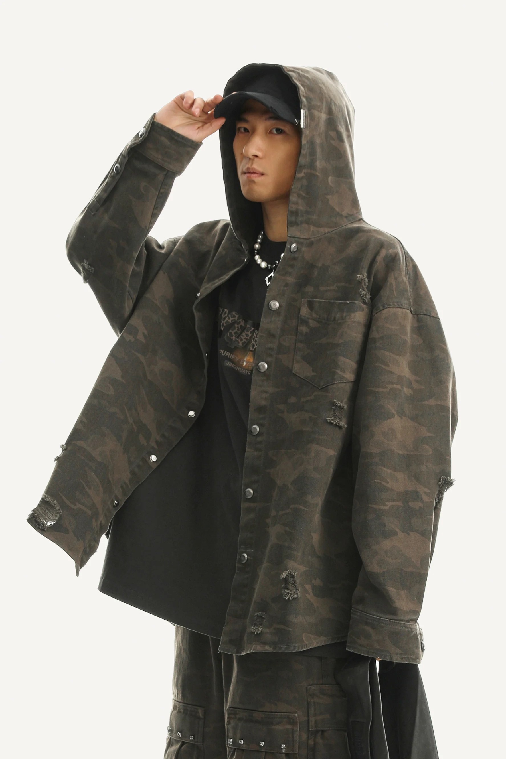 JHYQ HOODED CAMO JACKET