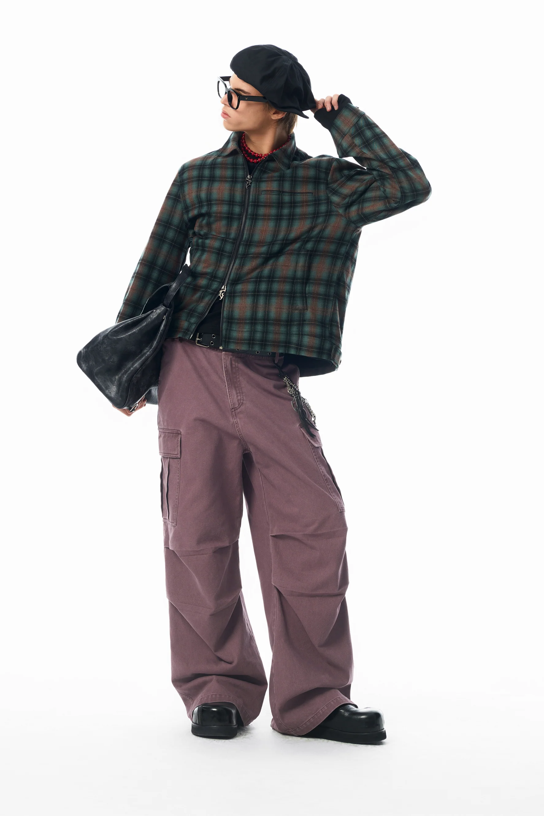JHYQ PLEATED CARO PANTS - Image 5