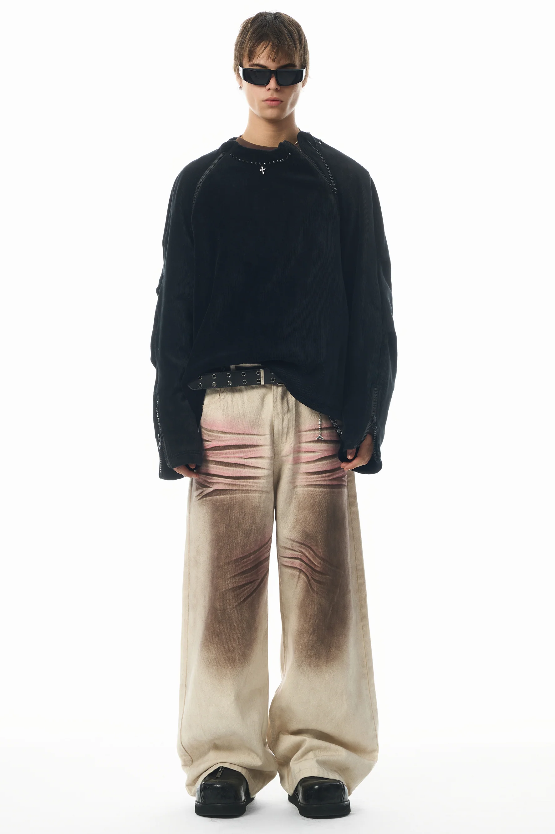 JHYQ RETRO DIRTY DYED JEANS - Image 2