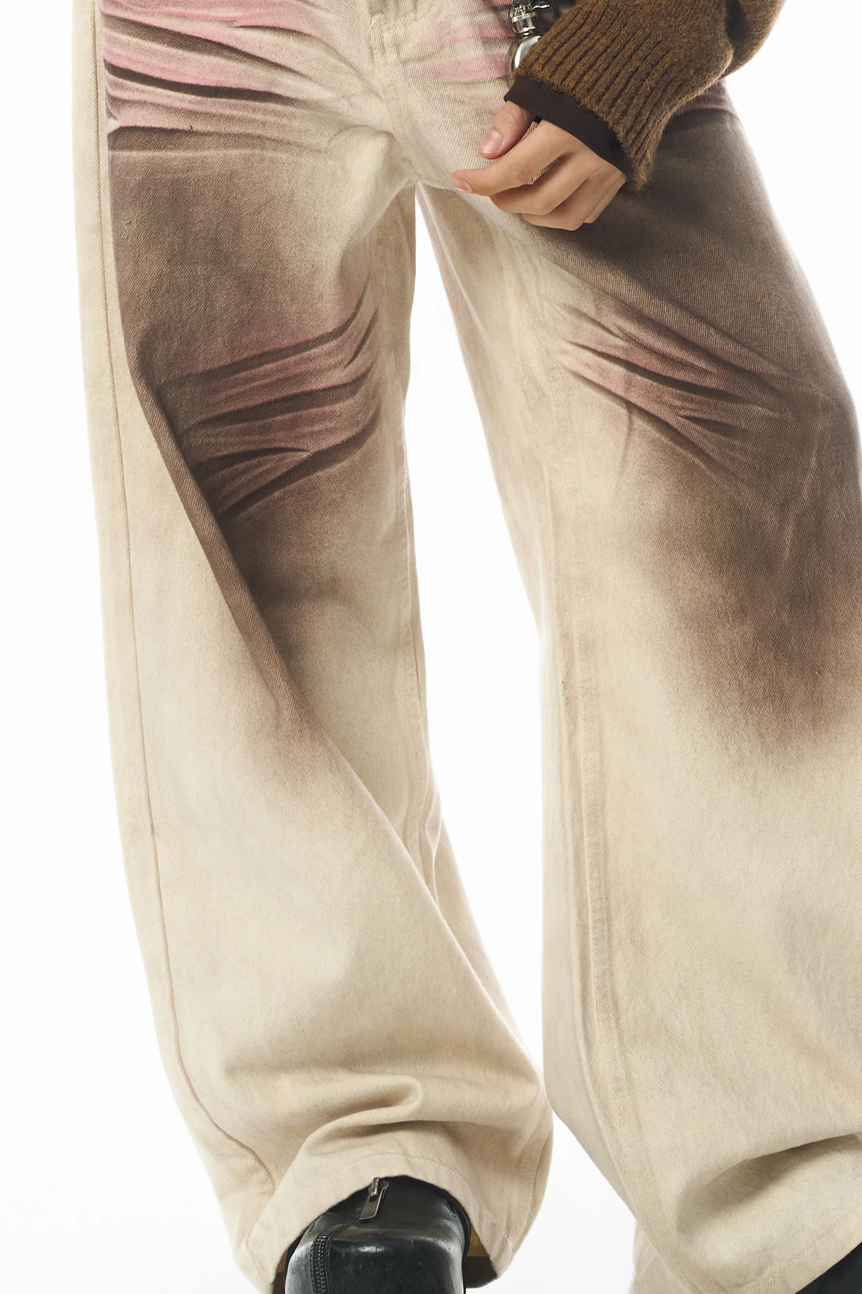 JHYQ RETRO DIRTY DYED JEANS - Image 5