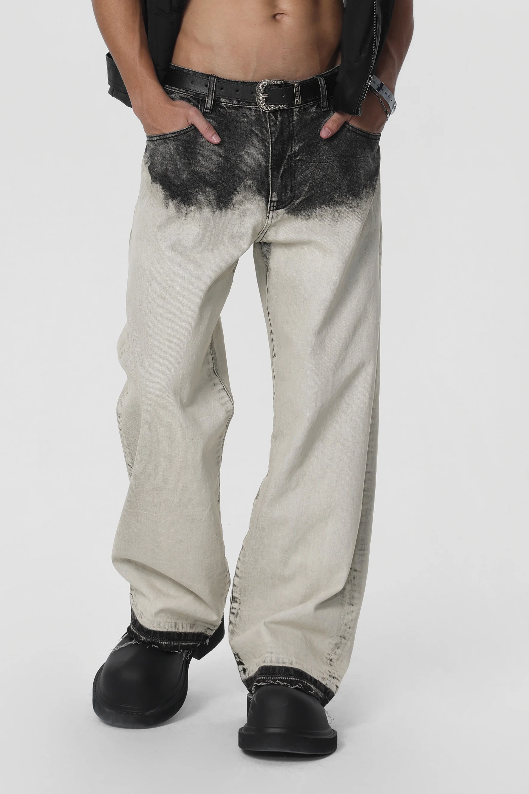 JHYQ TIE-DYE DENIM PANTS