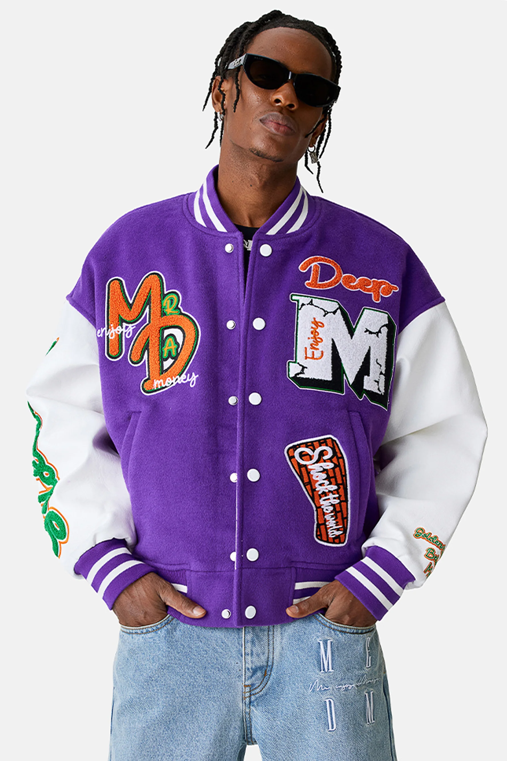 MEDM DOVE PEACE VARSITY JACKET