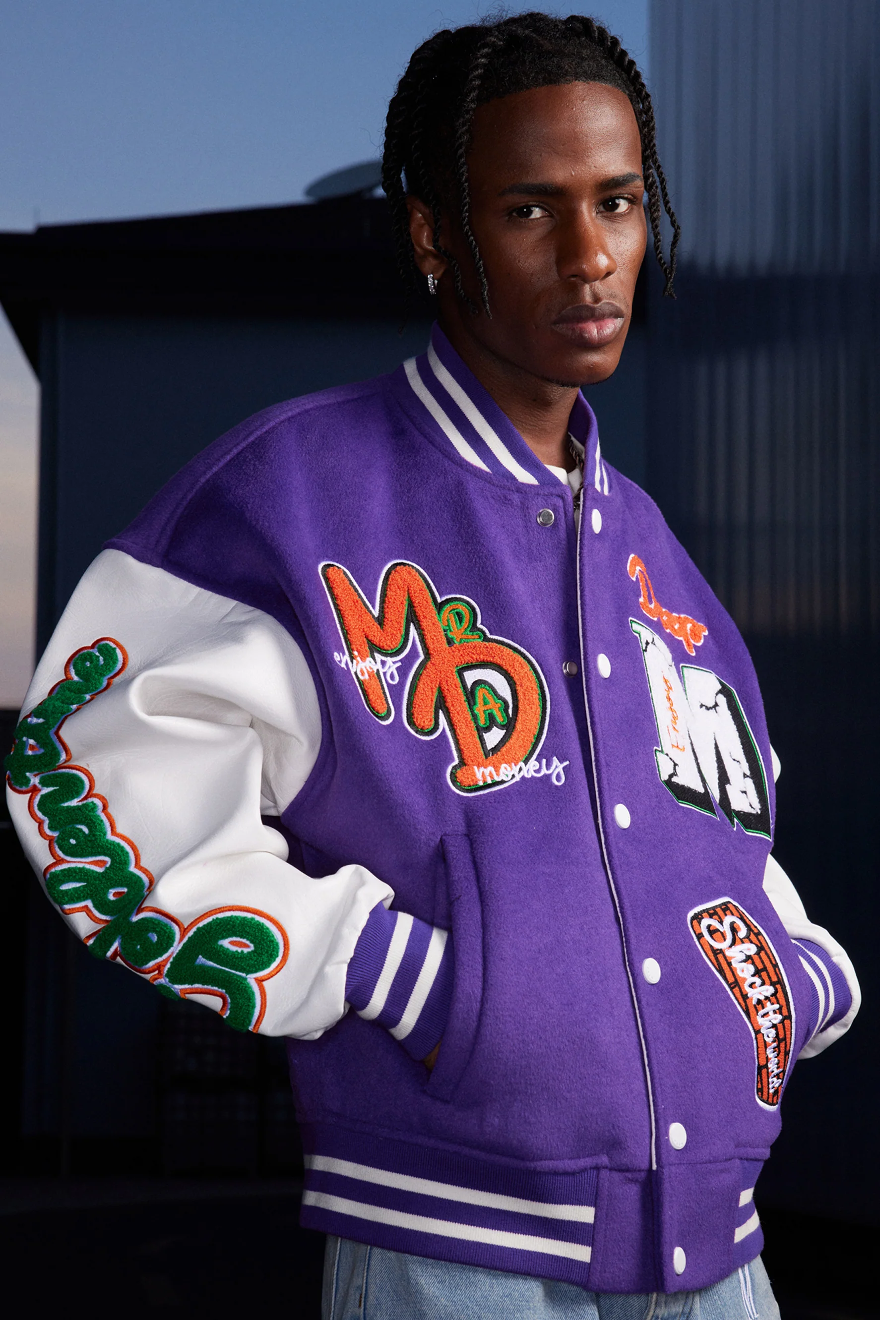 MEDM DOVE PEACE VARSITY JACKET - Image 2