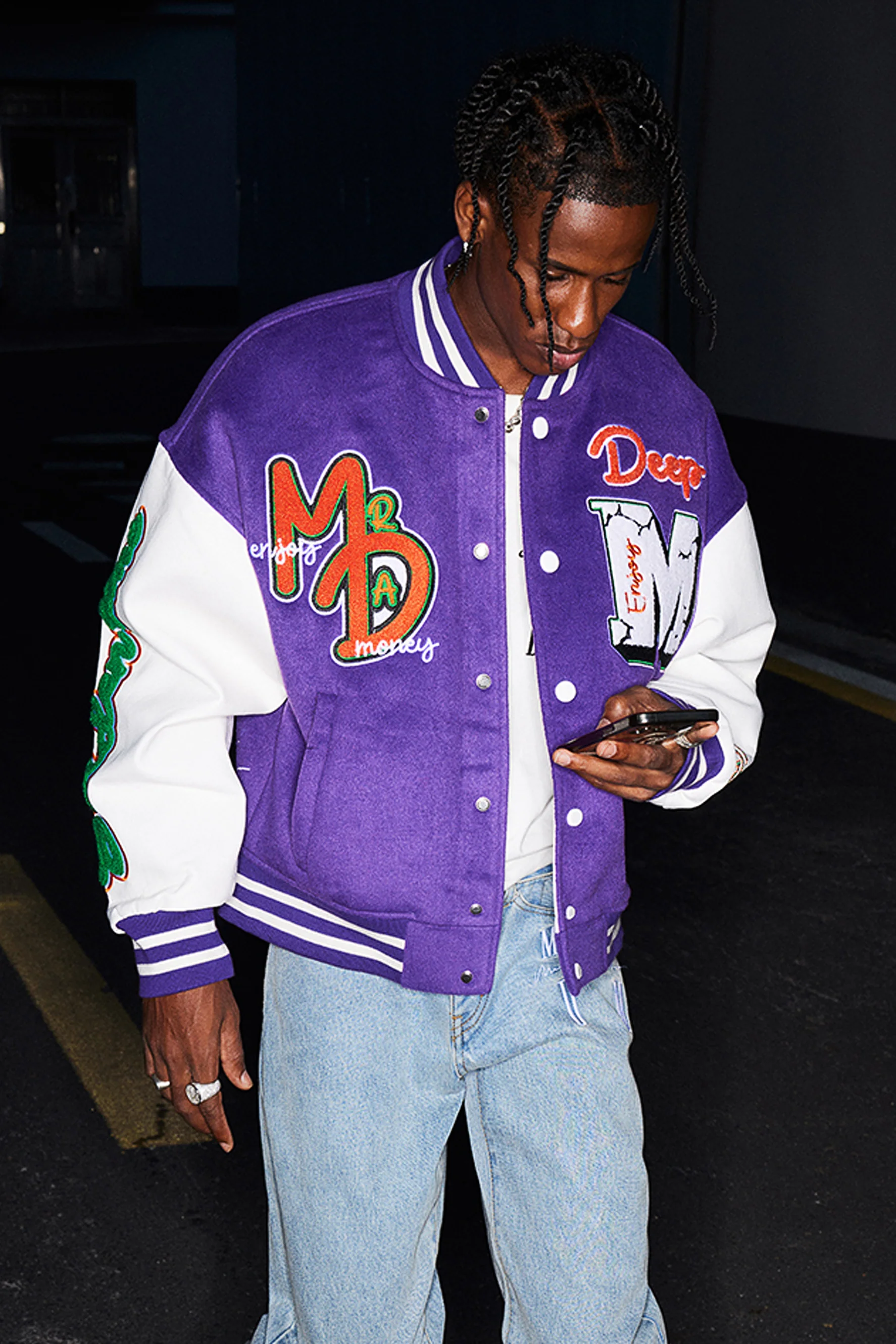MEDM DOVE PEACE VARSITY JACKET - Image 4