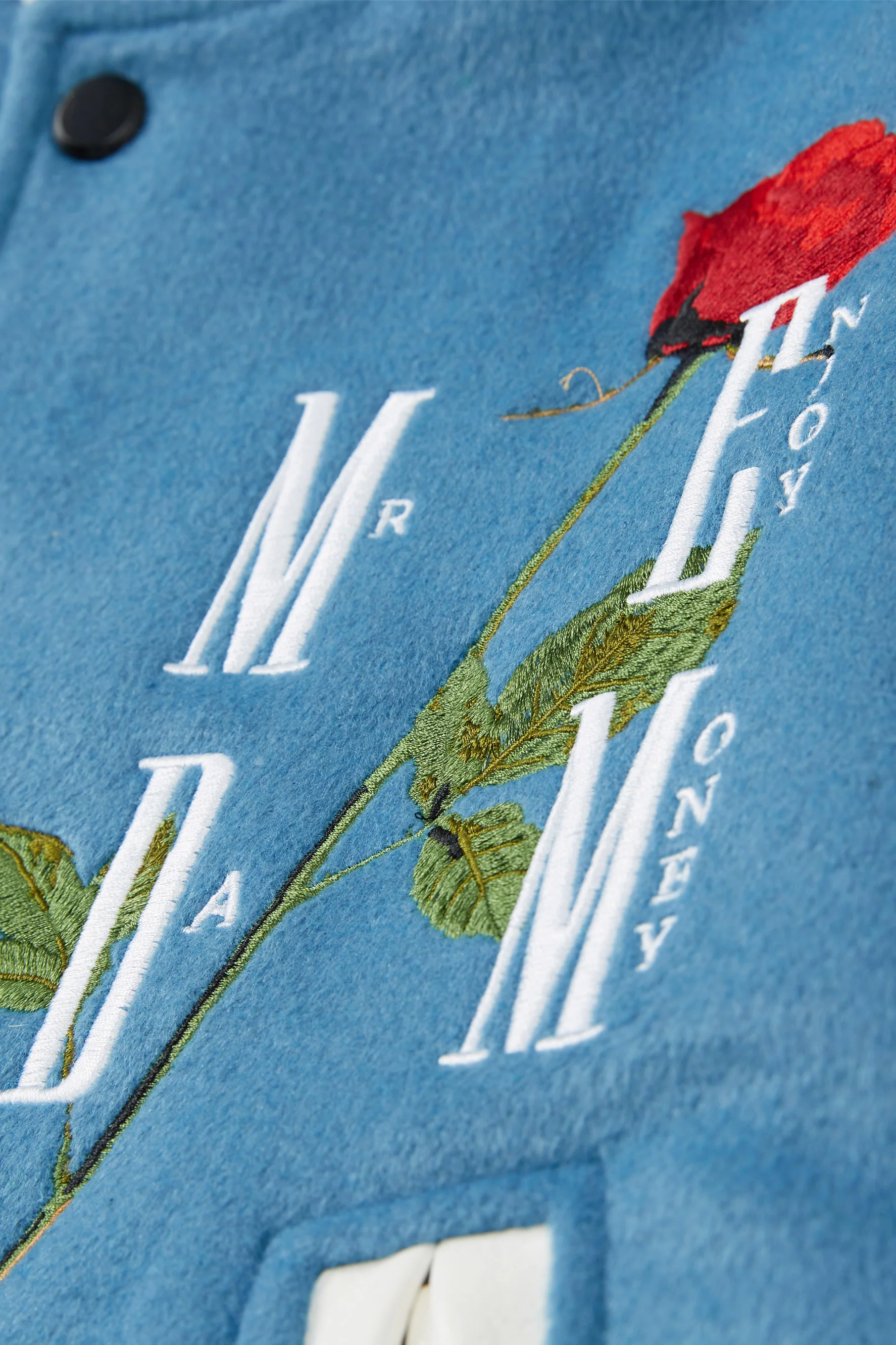 MEDM EMBROIDERED ROSE BASEBALL JACKET - Image 3