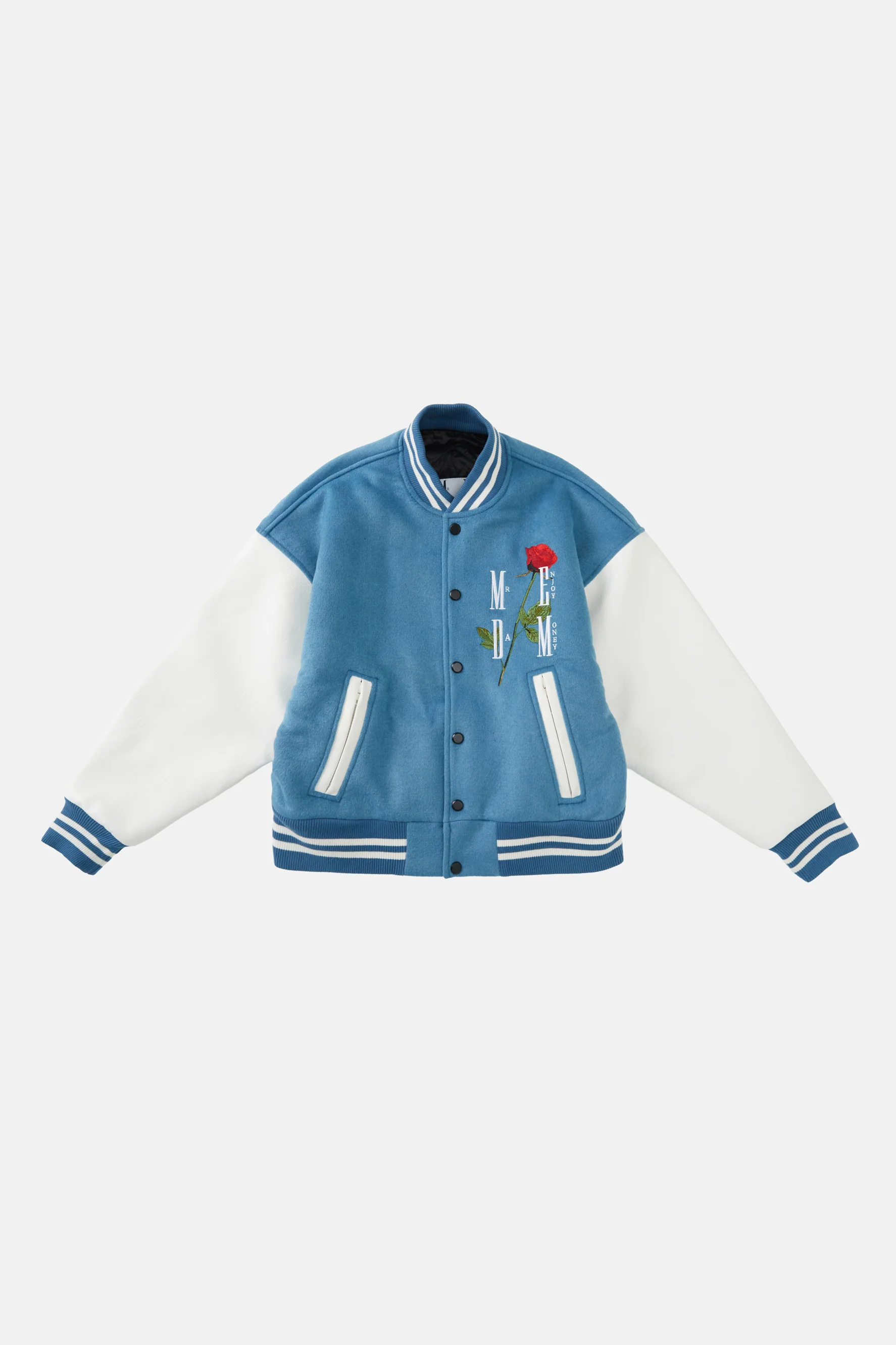 MEDM EMBROIDERED ROSE BASEBALL JACKET - Image 6