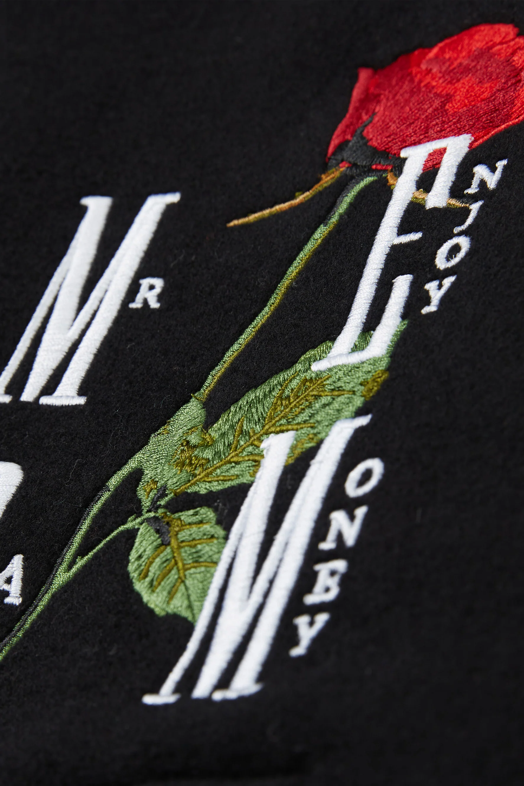MEDM EMBROIDERED ROSE BASEBALL JACKET - Image 4