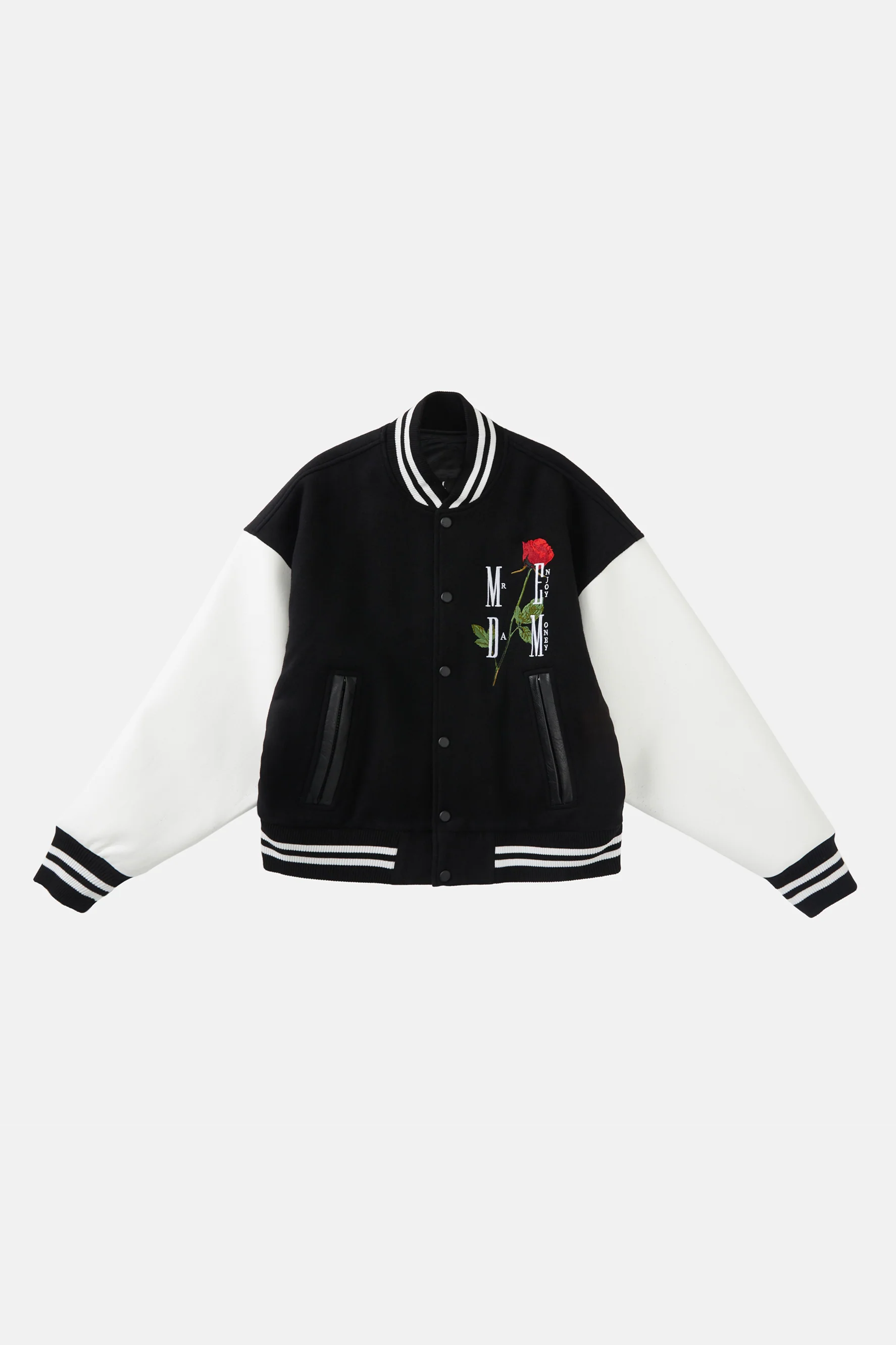 MEDM EMBROIDERED ROSE BASEBALL JACKET - Image 5