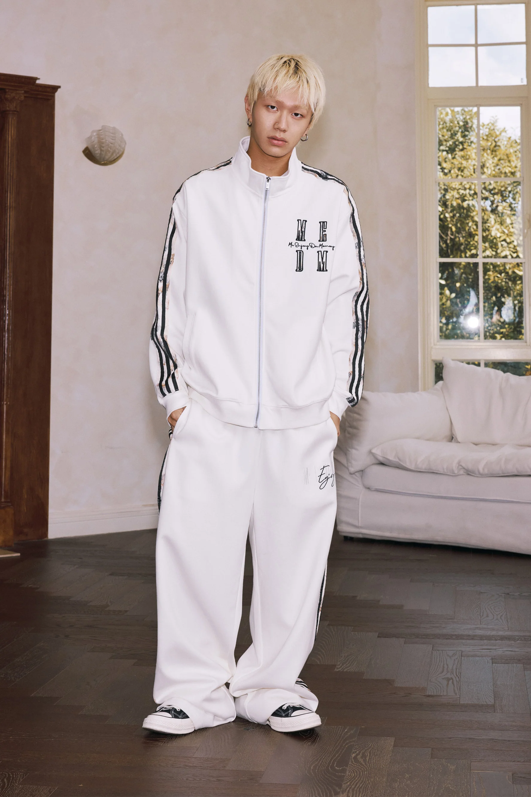 MEDM LACE SPLICING TRACK PANTS - Image 4