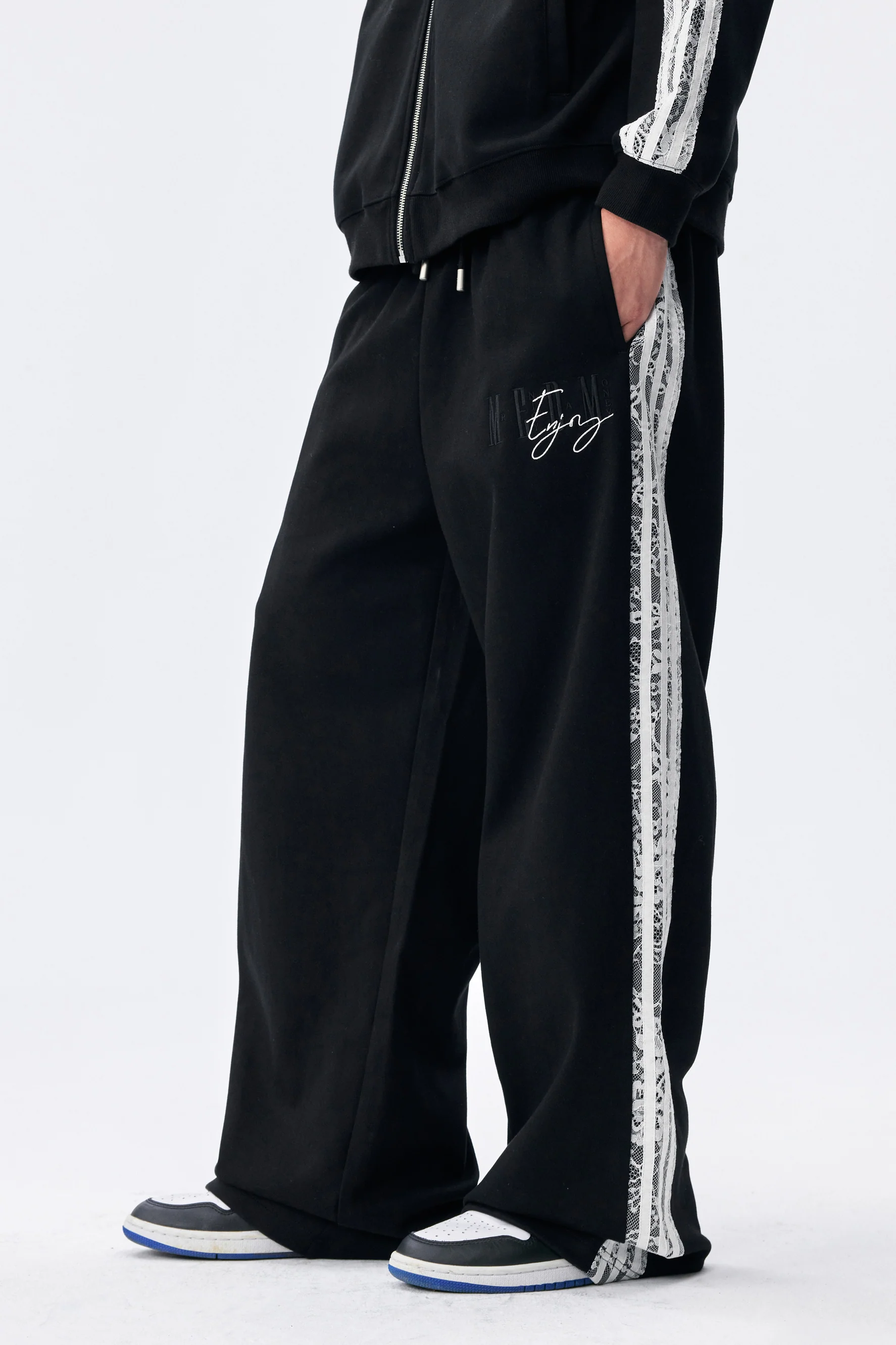 MEDM LACE SPLICING TRACK PANTS - Image 3