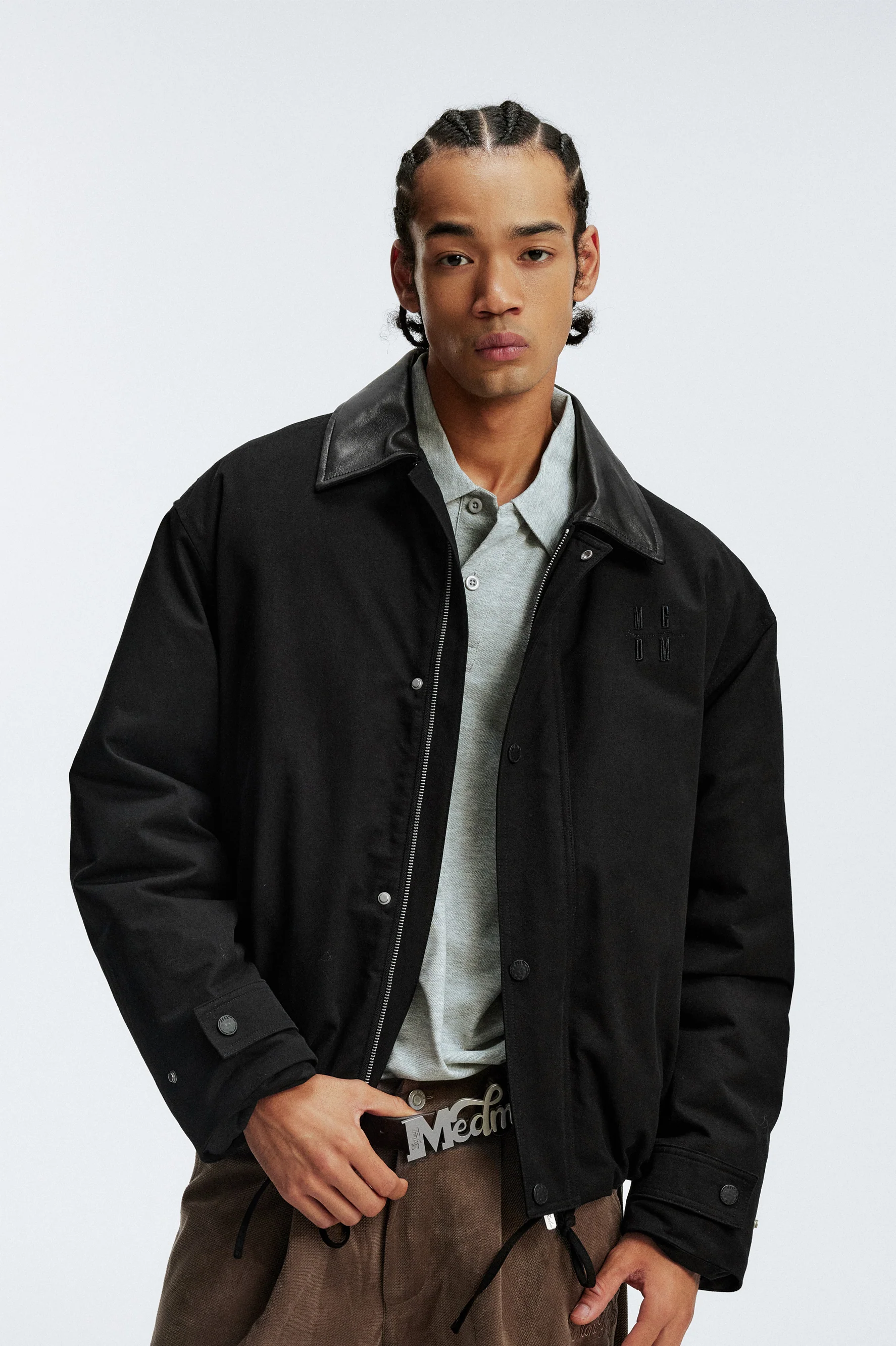 MEDM LAMBSKIN LEATHER COLLAR JACKET - Image 2