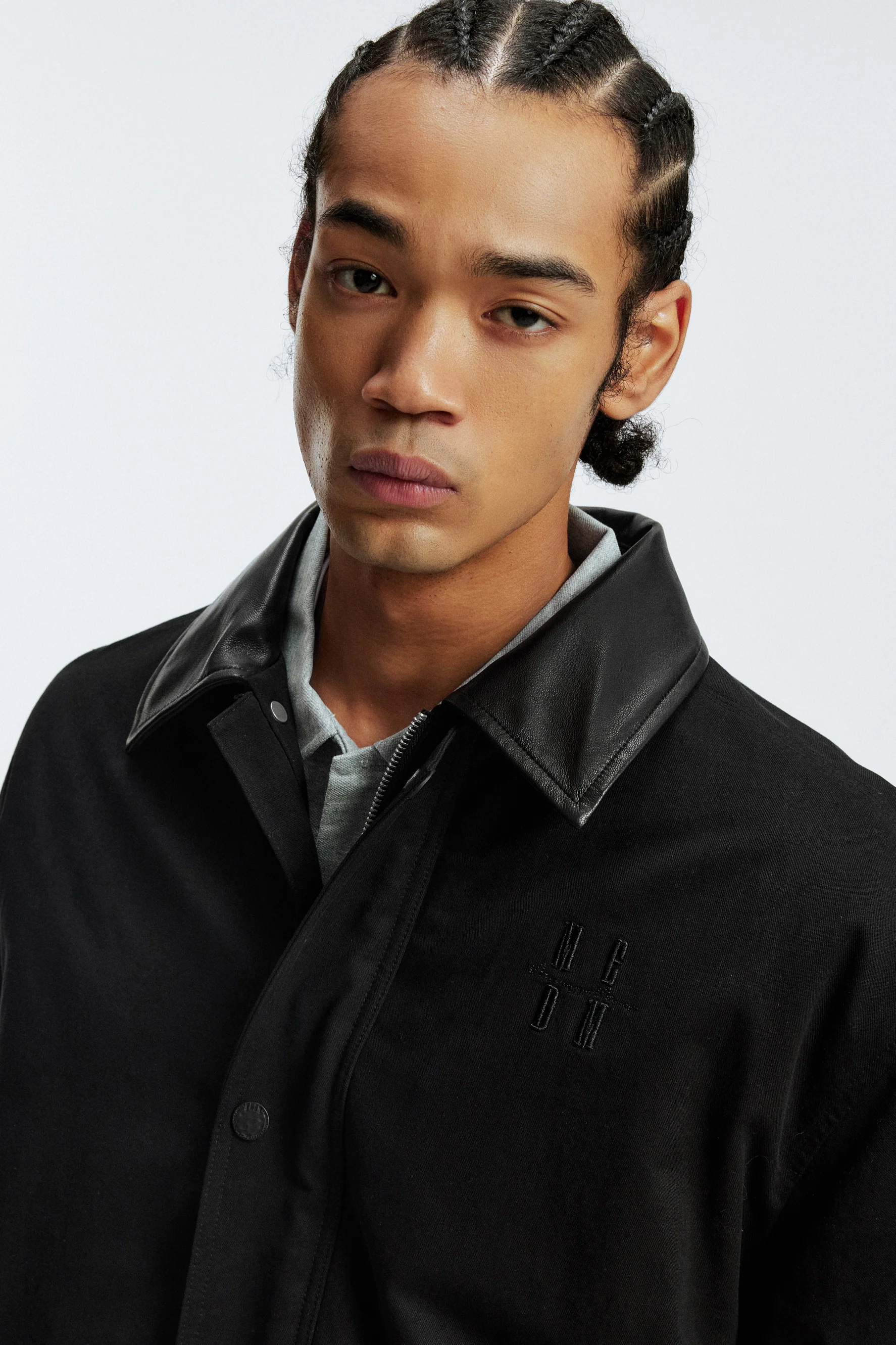 MEDM LAMBSKIN LEATHER COLLAR JACKET - Image 3
