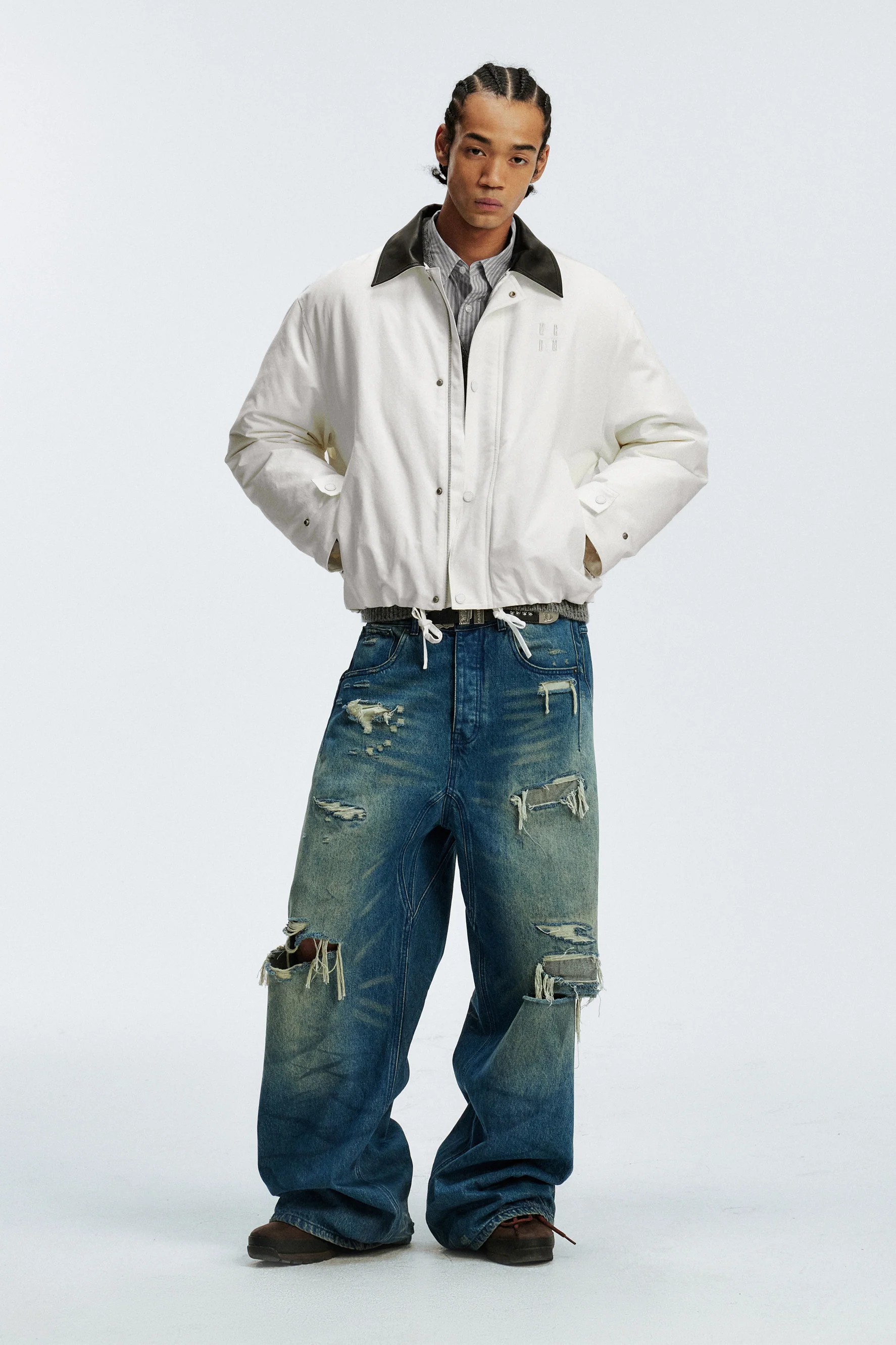 MEDM LAMBSKIN LEATHER COLLAR JACKET - Image 5