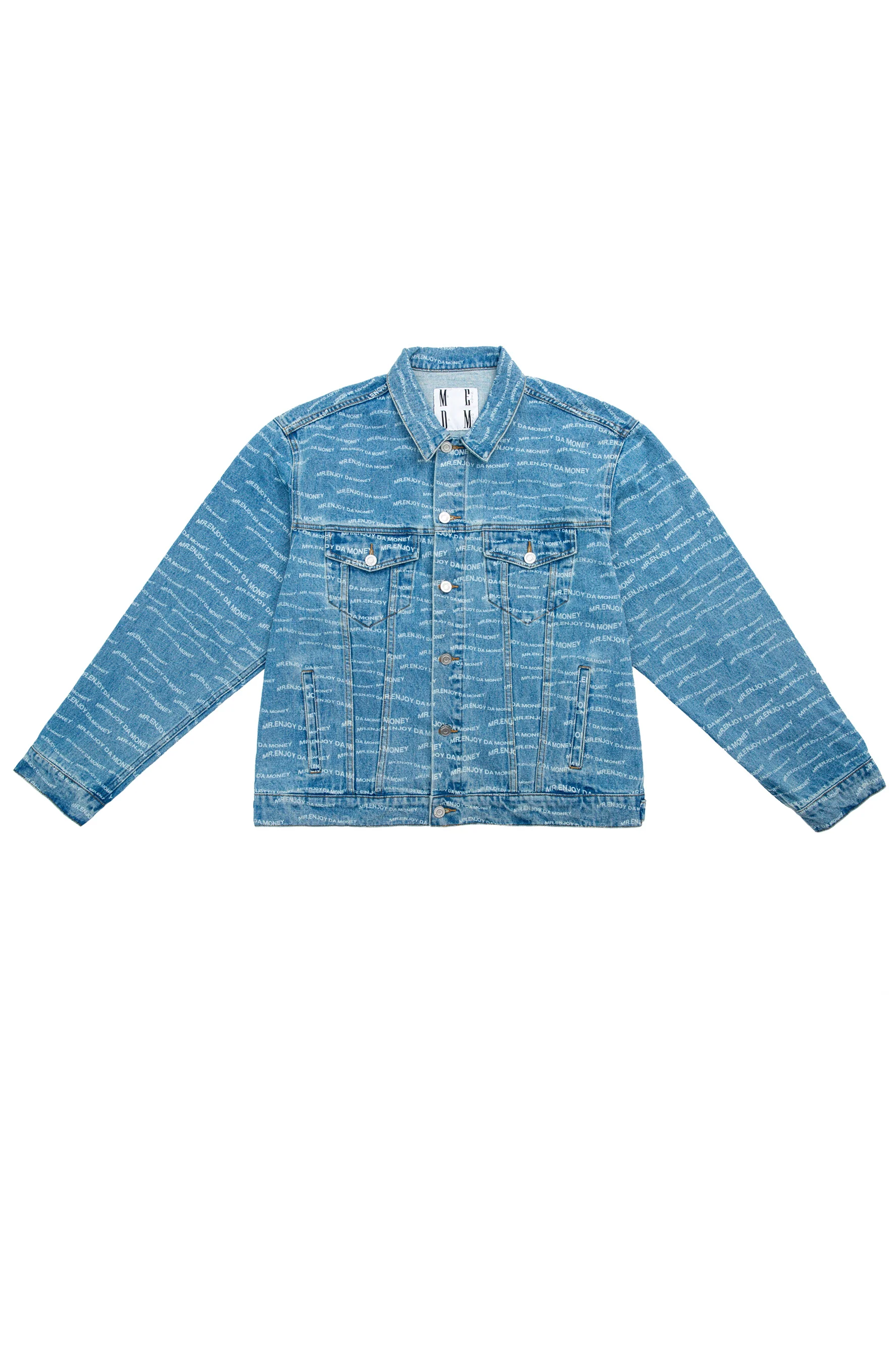 MEDM LOGO PATTERN PRINT BLUE DENIM JACKET - Image 3