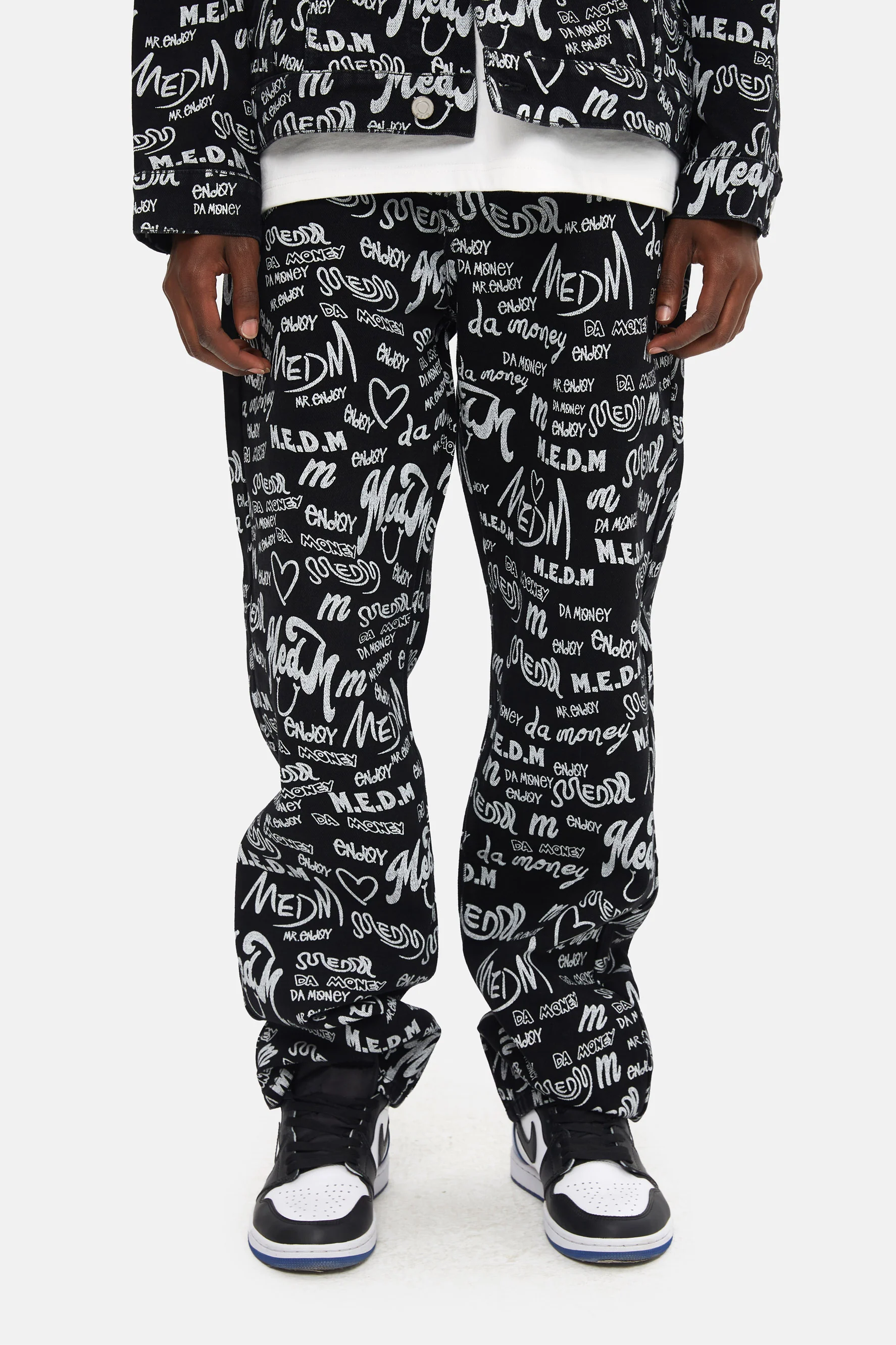 MEDM PATTERN PRINT DENIM PANTS - Image 3