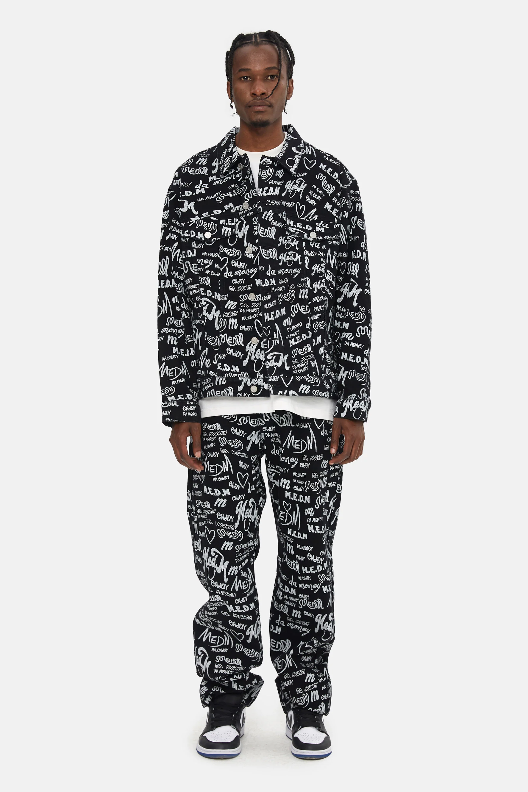 MEDM PATTERN PRINT DENIM PANTS - Image 4