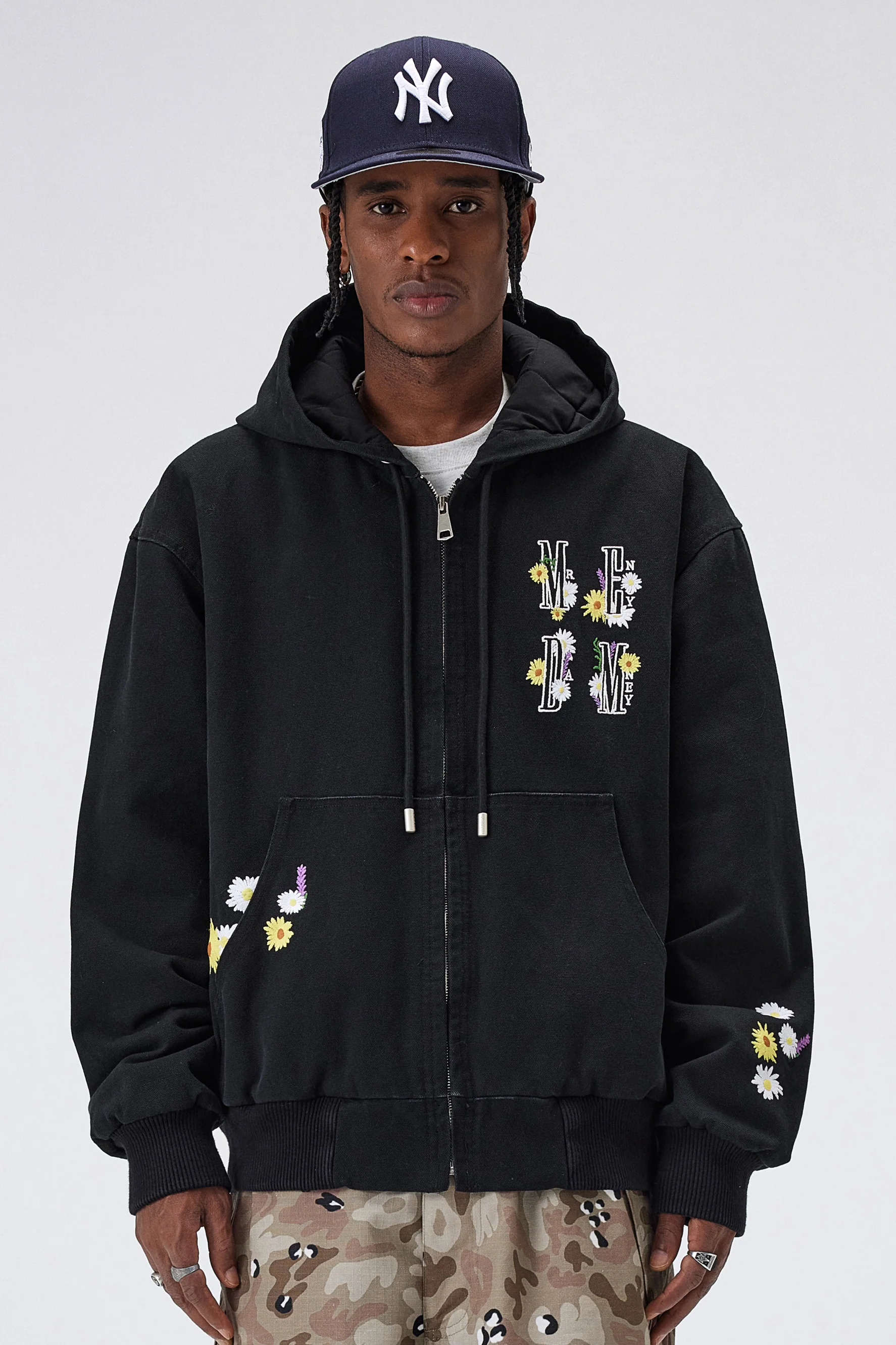 MEDM QUILTED ZIPPER HOODIE