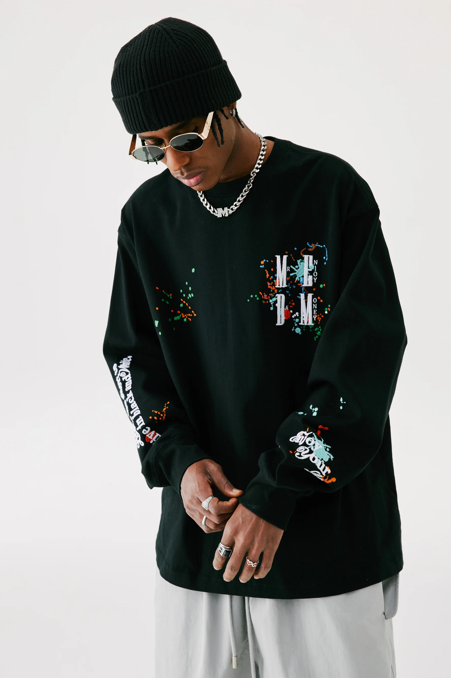 MEDM SPLASH INK LONG SLEEVE T-SHIRT