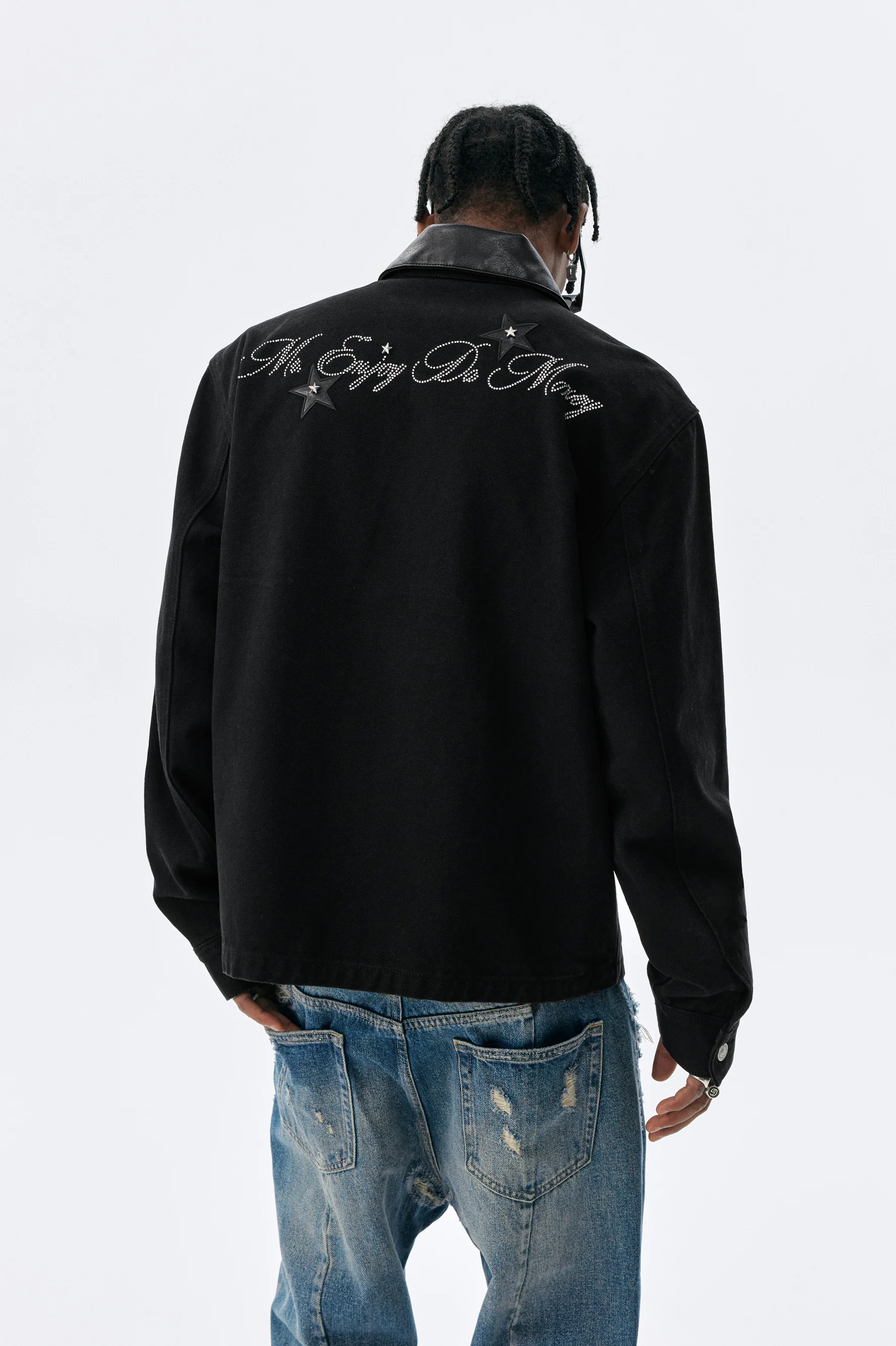MEDM STAR RIVET LEATHER JACKET - Image 2