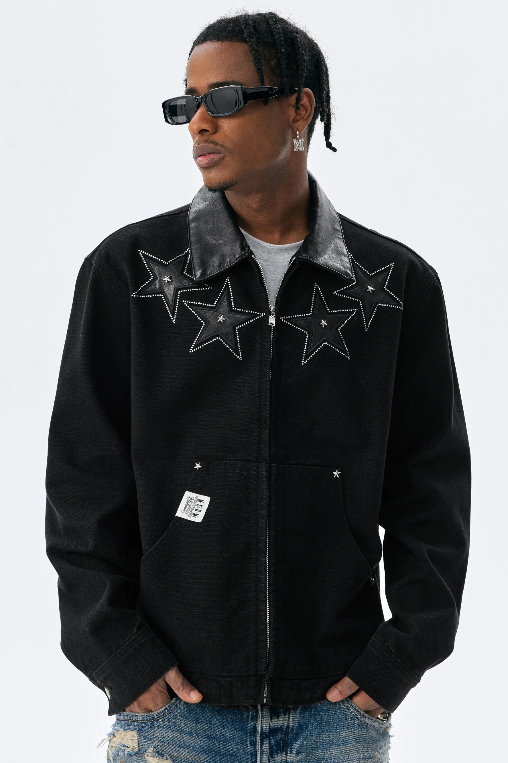 MEDM STAR RIVET LEATHER JACKET - Image 3