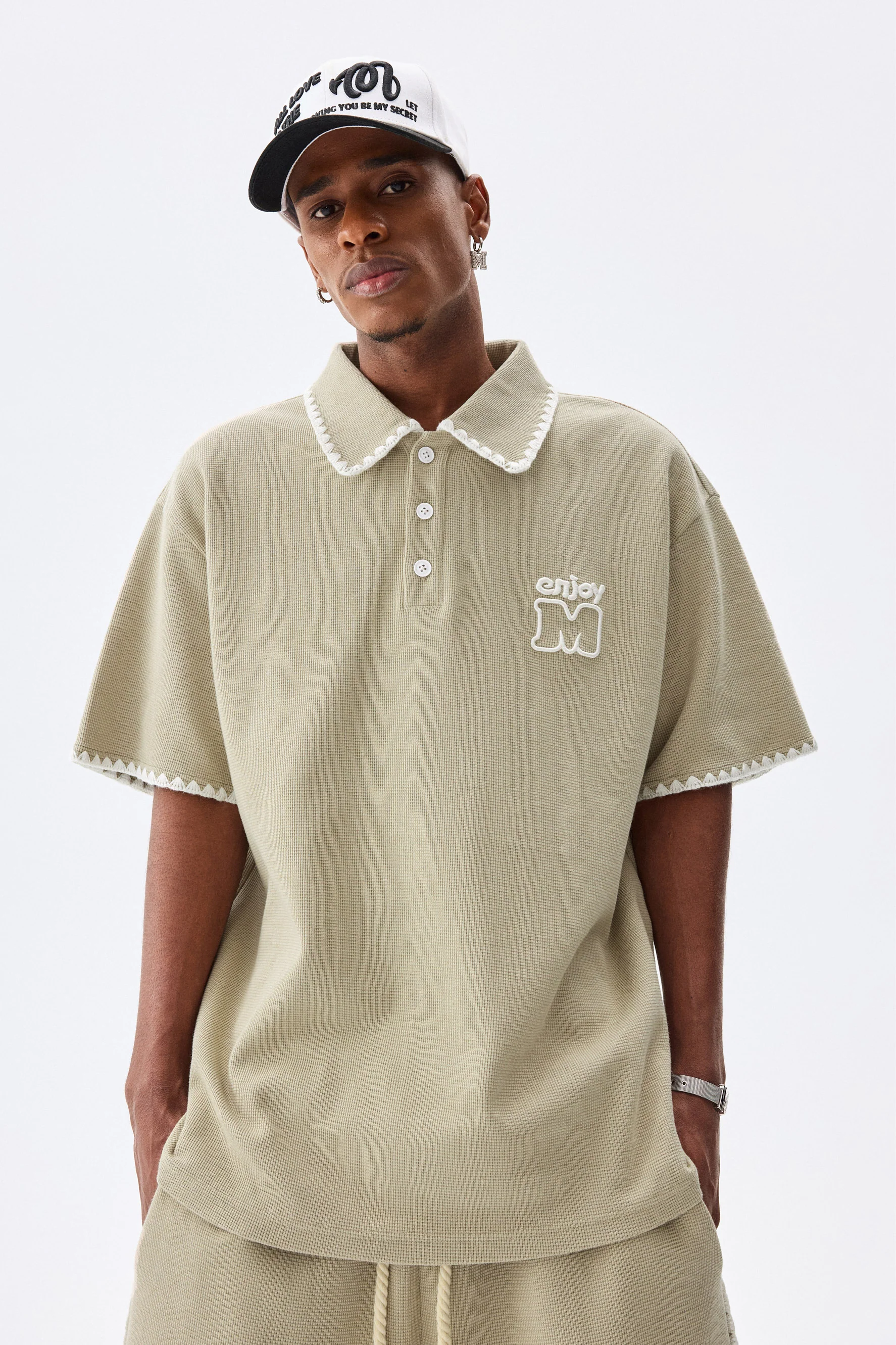 MEDM WAFFLE POLO SHIRT