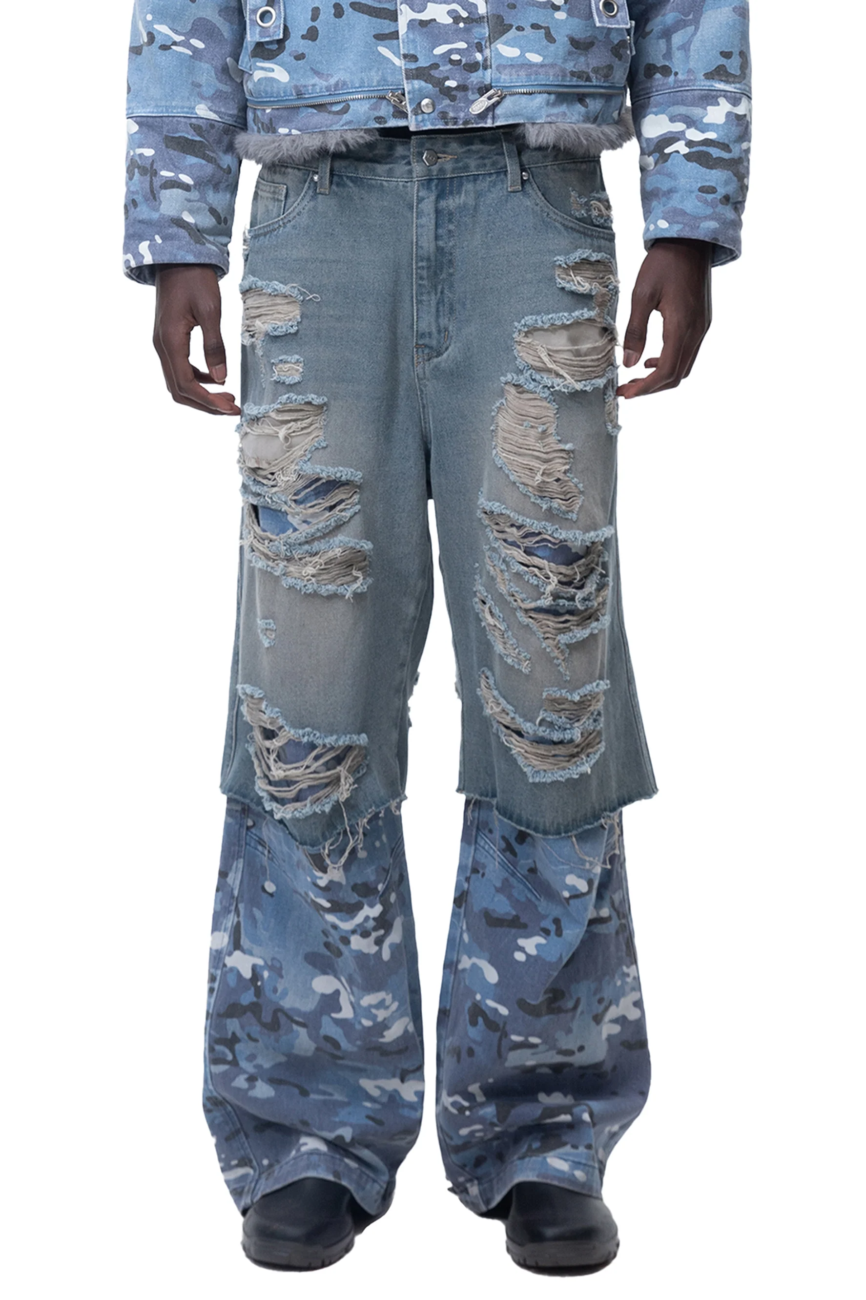 TBHNP BLUE CAMO LAYERED PANTS
