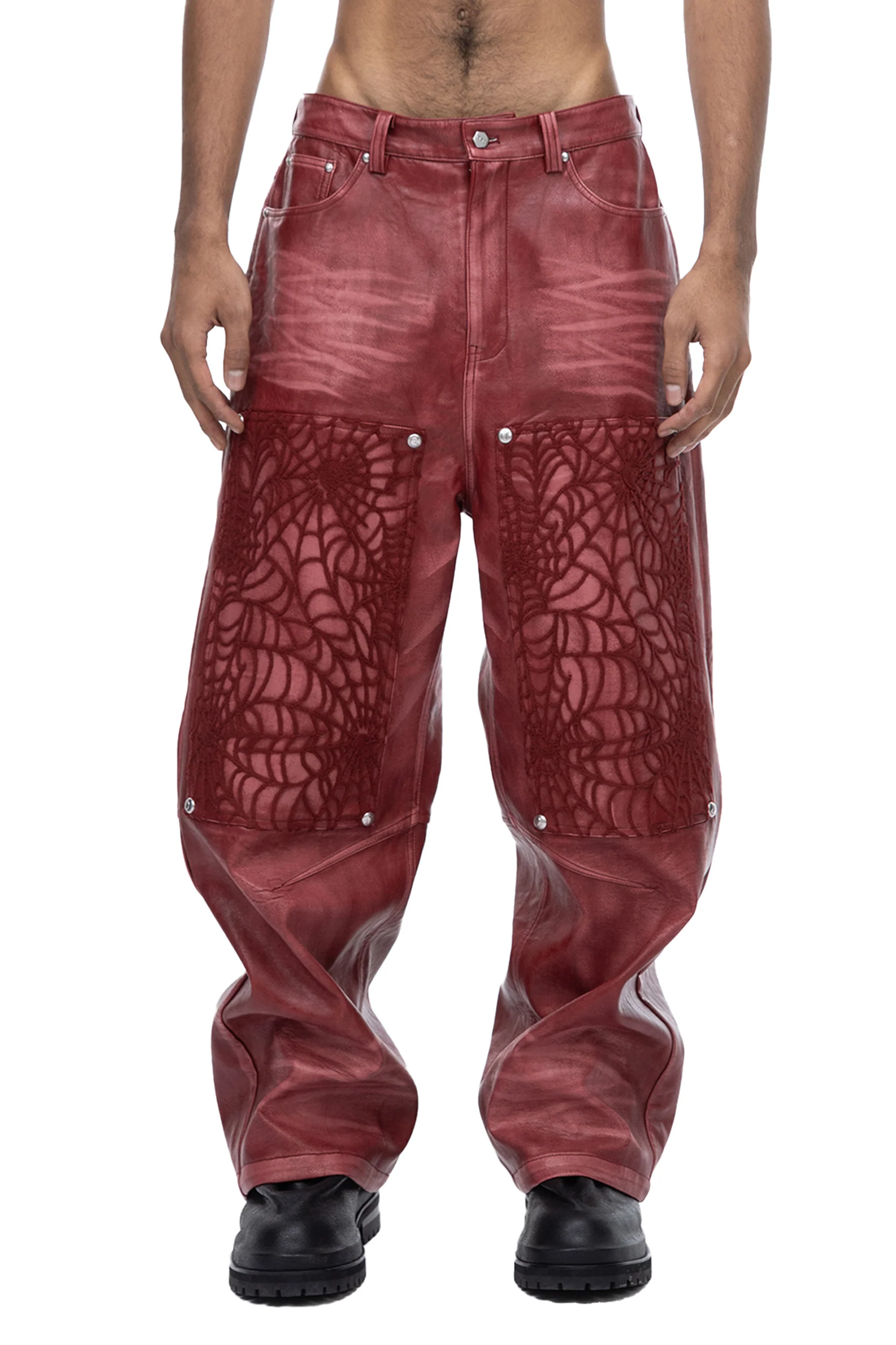 TBHNP COBWEB LEATHER PANTS
