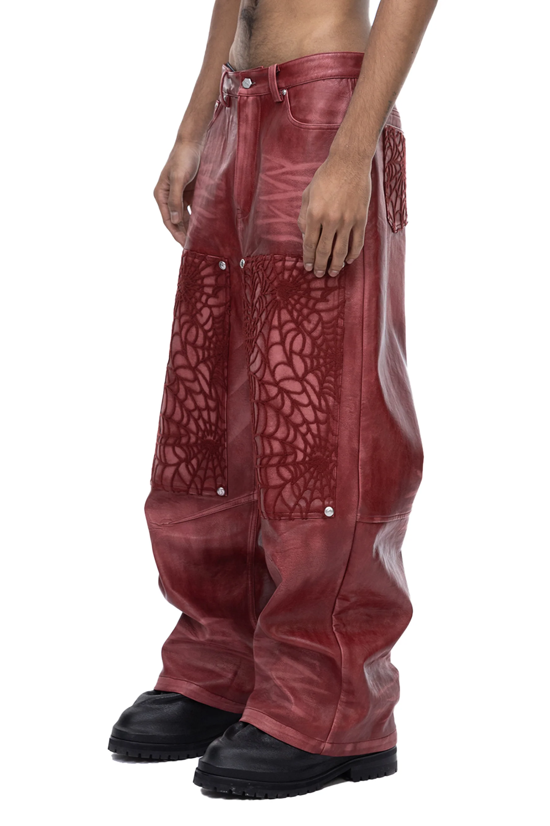 TBHNP COBWEB LEATHER PANTS - Image 2