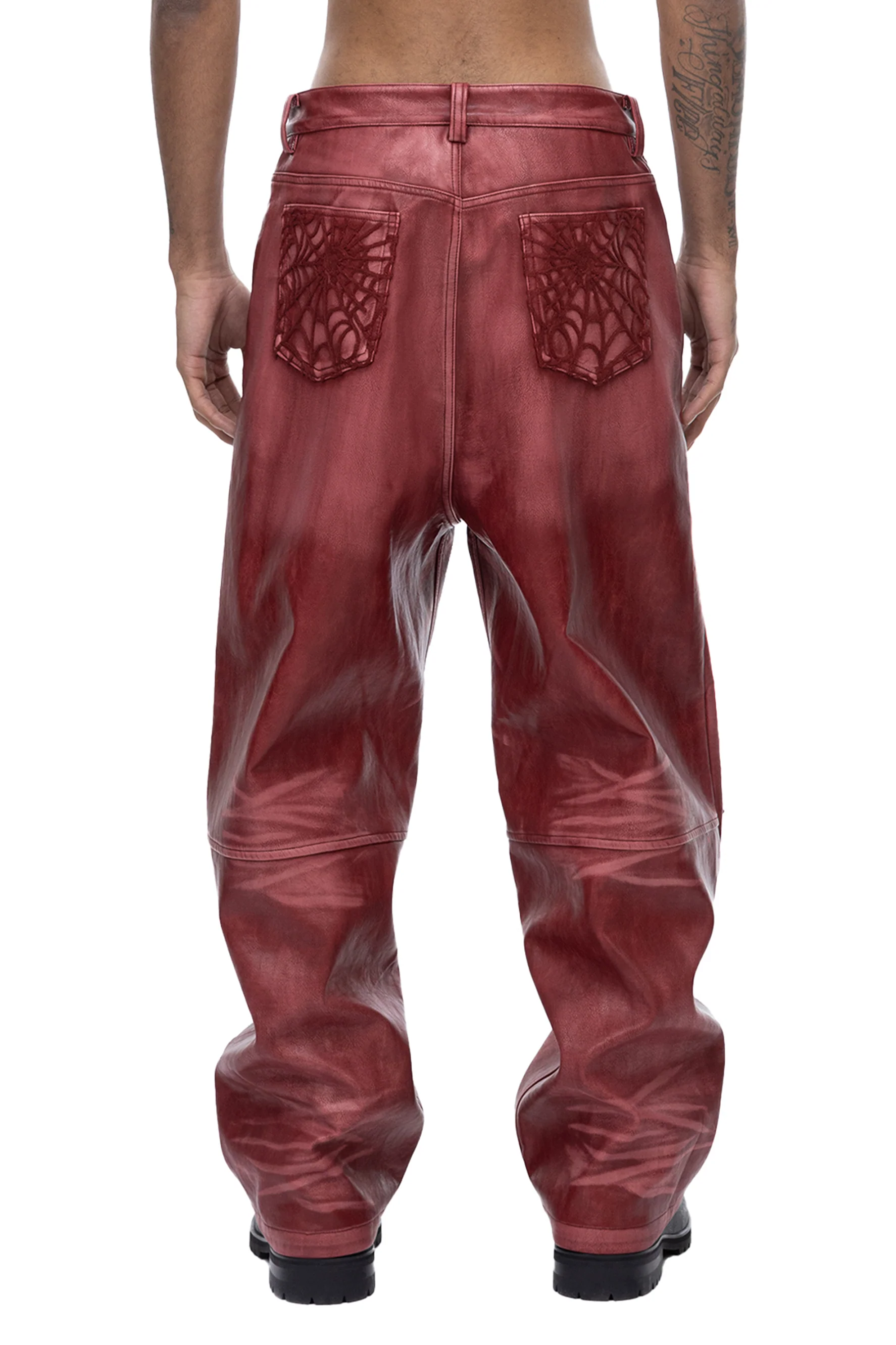 TBHNP COBWEB LEATHER PANTS - Image 3