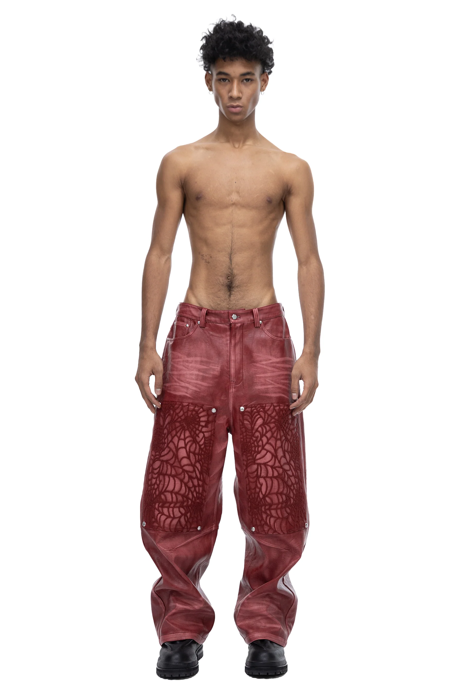 TBHNP COBWEB LEATHER PANTS - Image 4