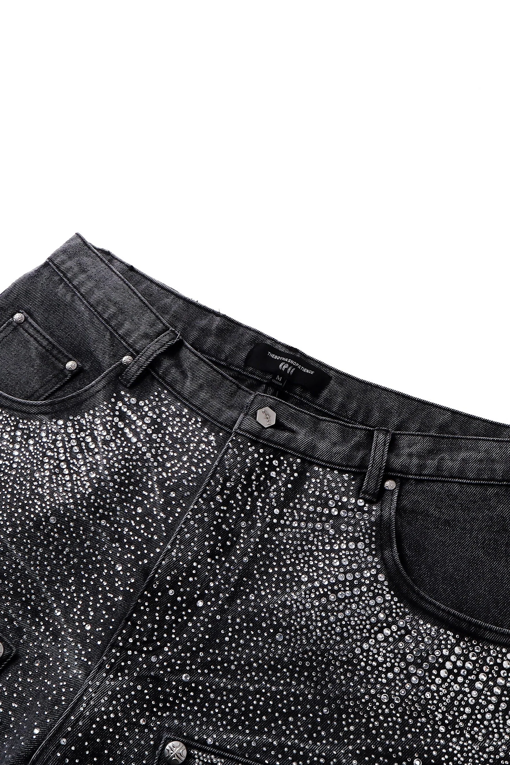 TBHNP RHINESTONE COBWEB JORTS - Image 6