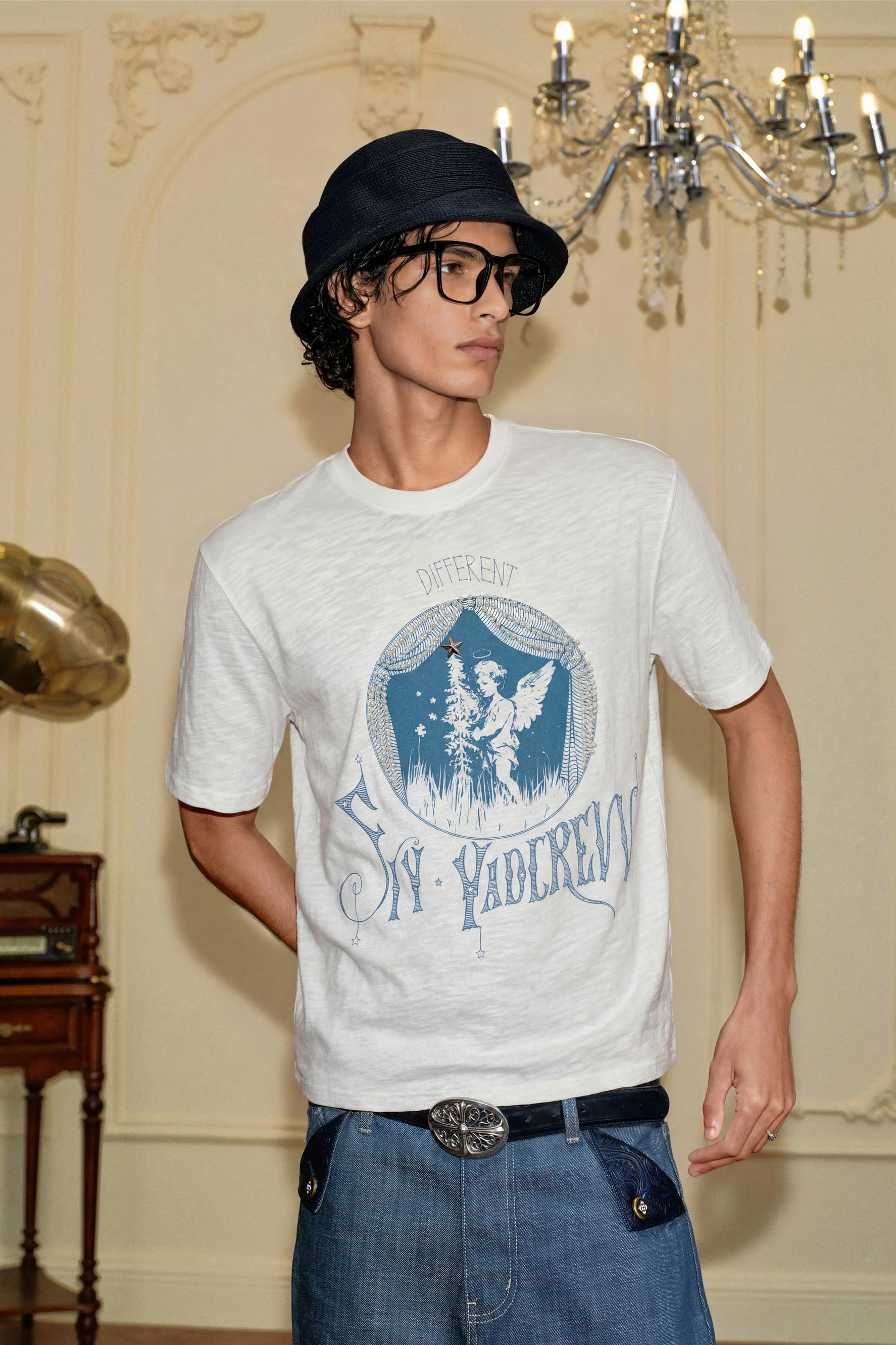 YADCREW ANGEL STUDDED PEARL T-SHIRT - Image 2