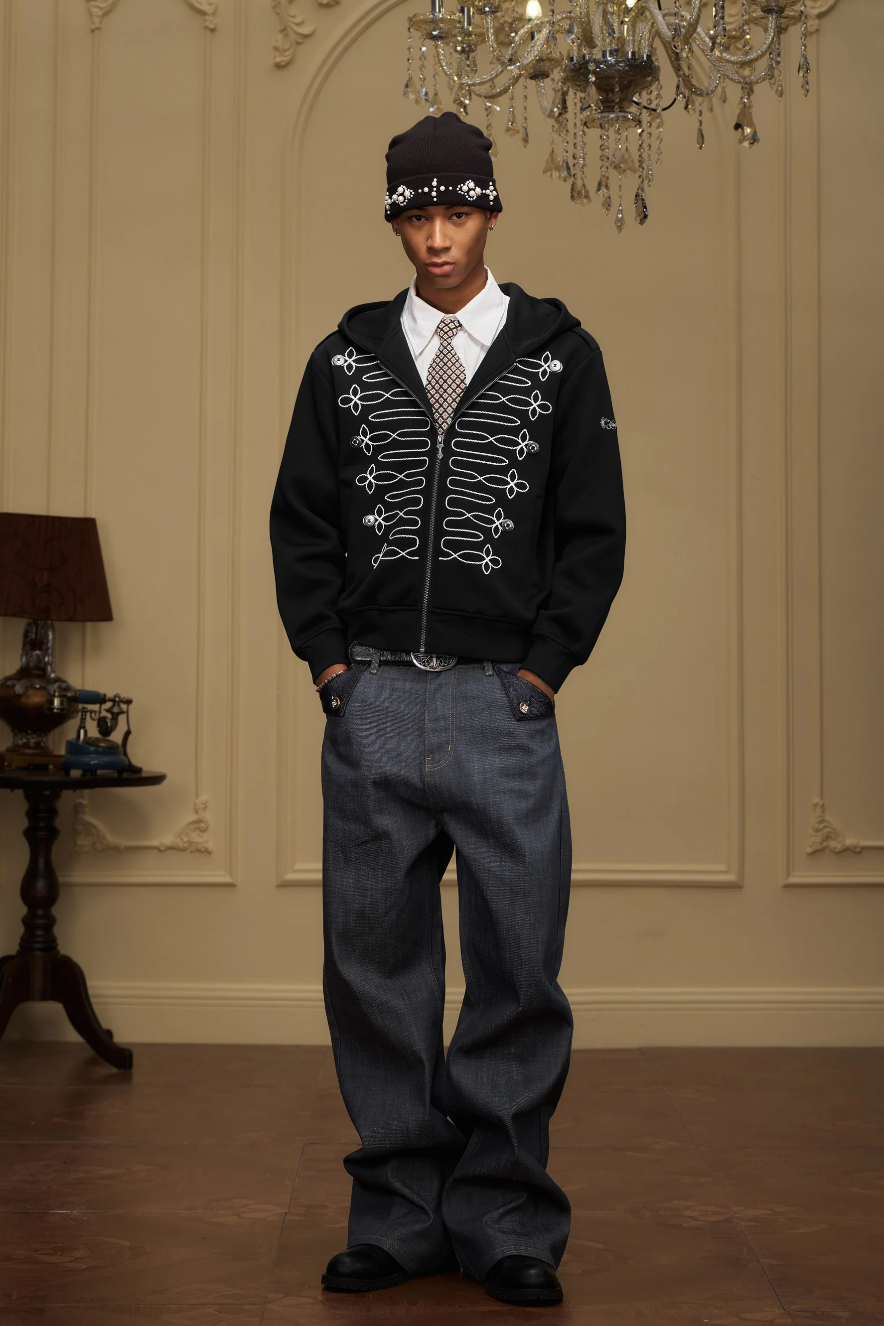 YADCREW COURT STYLE ROPE HOODIE - Image 2