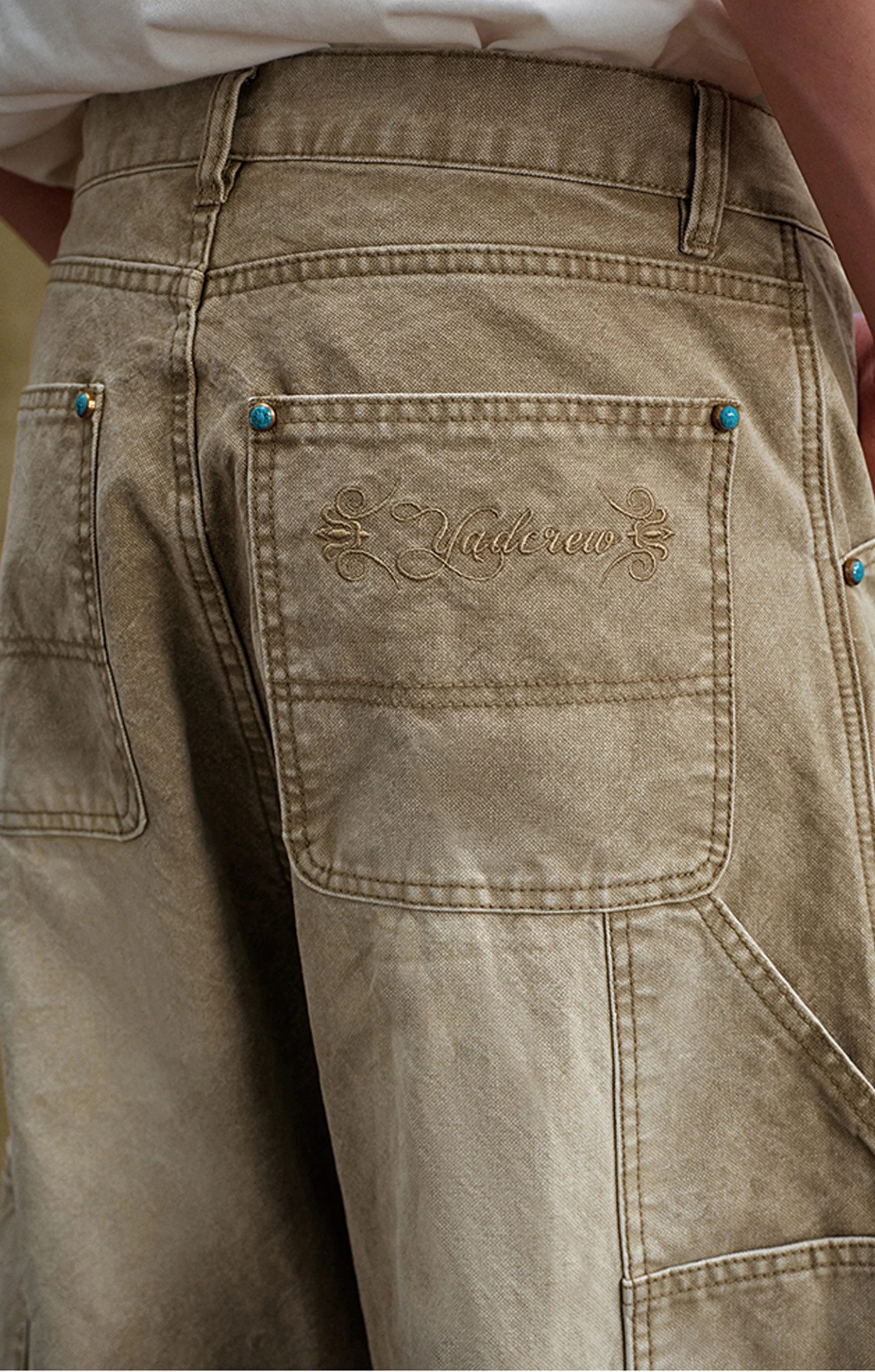 YADCREW CURVED WASHED PANTS - Image 3