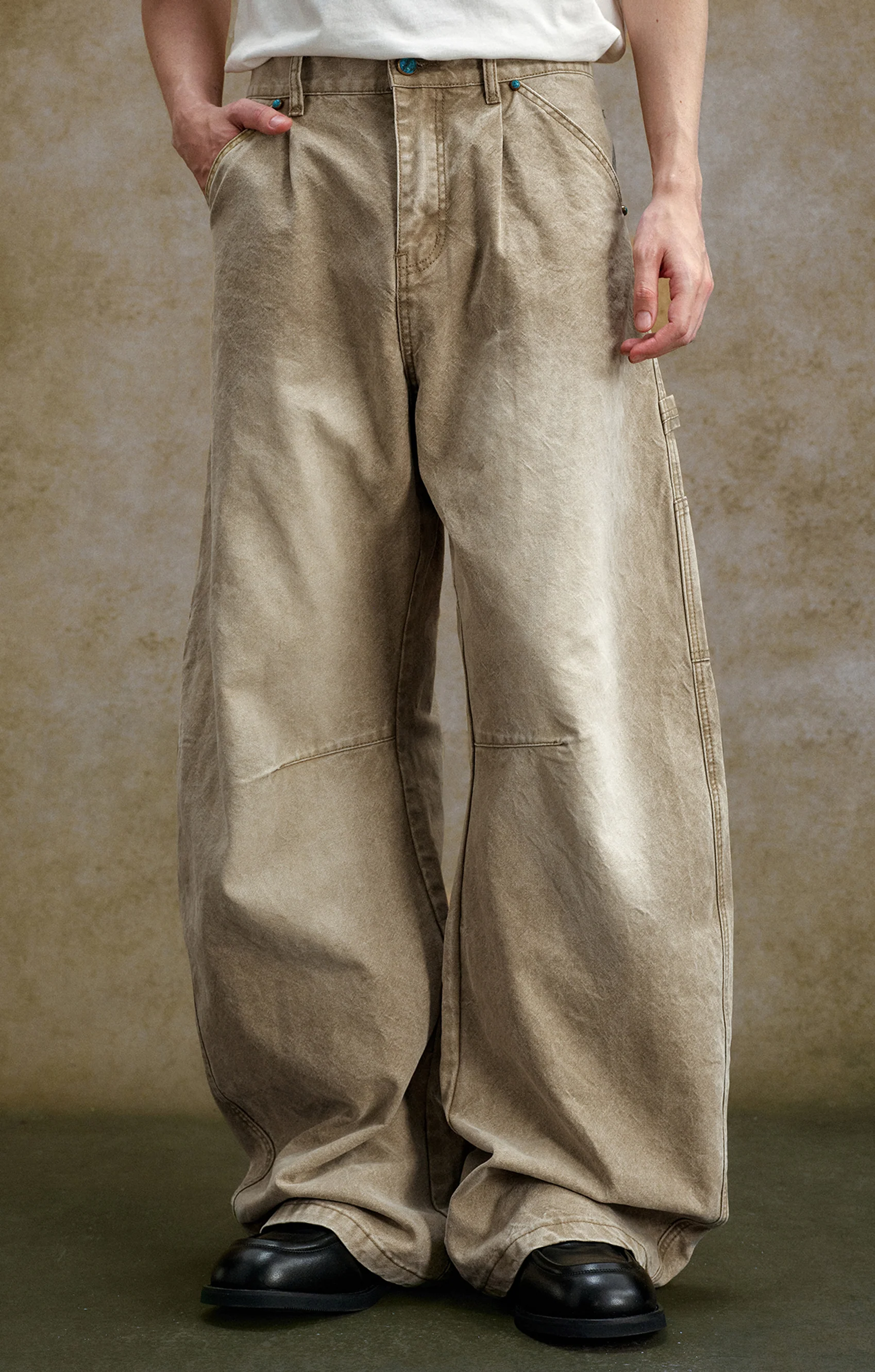 YADCREW CURVED WASHED PANTS - Image 4
