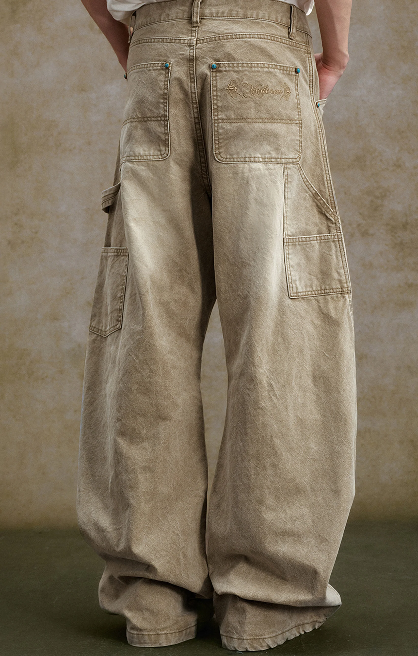 YADCREW CURVED WASHED PANTS - Image 5