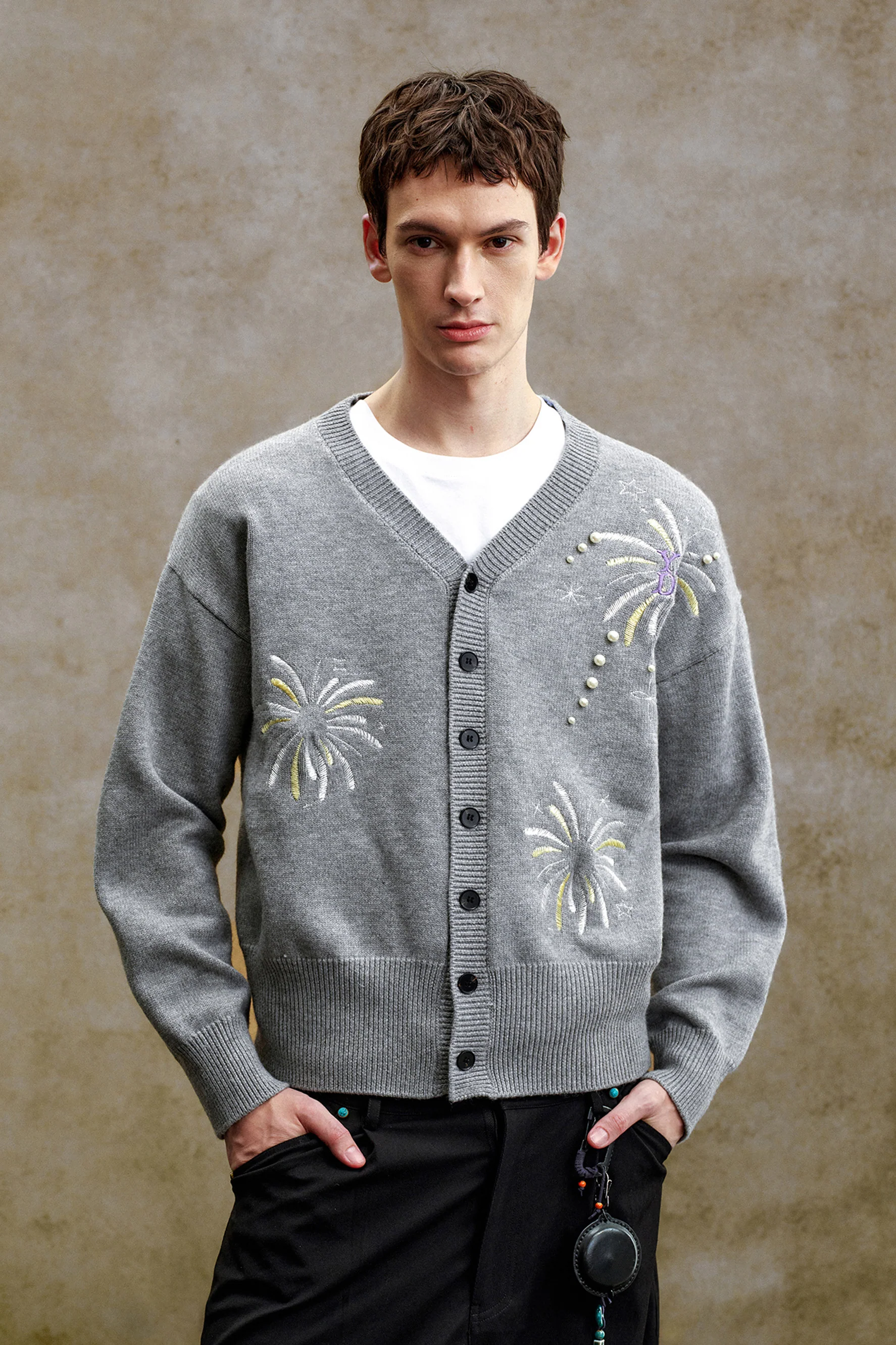 YADCREW EMBROIDERED CARDIGAN