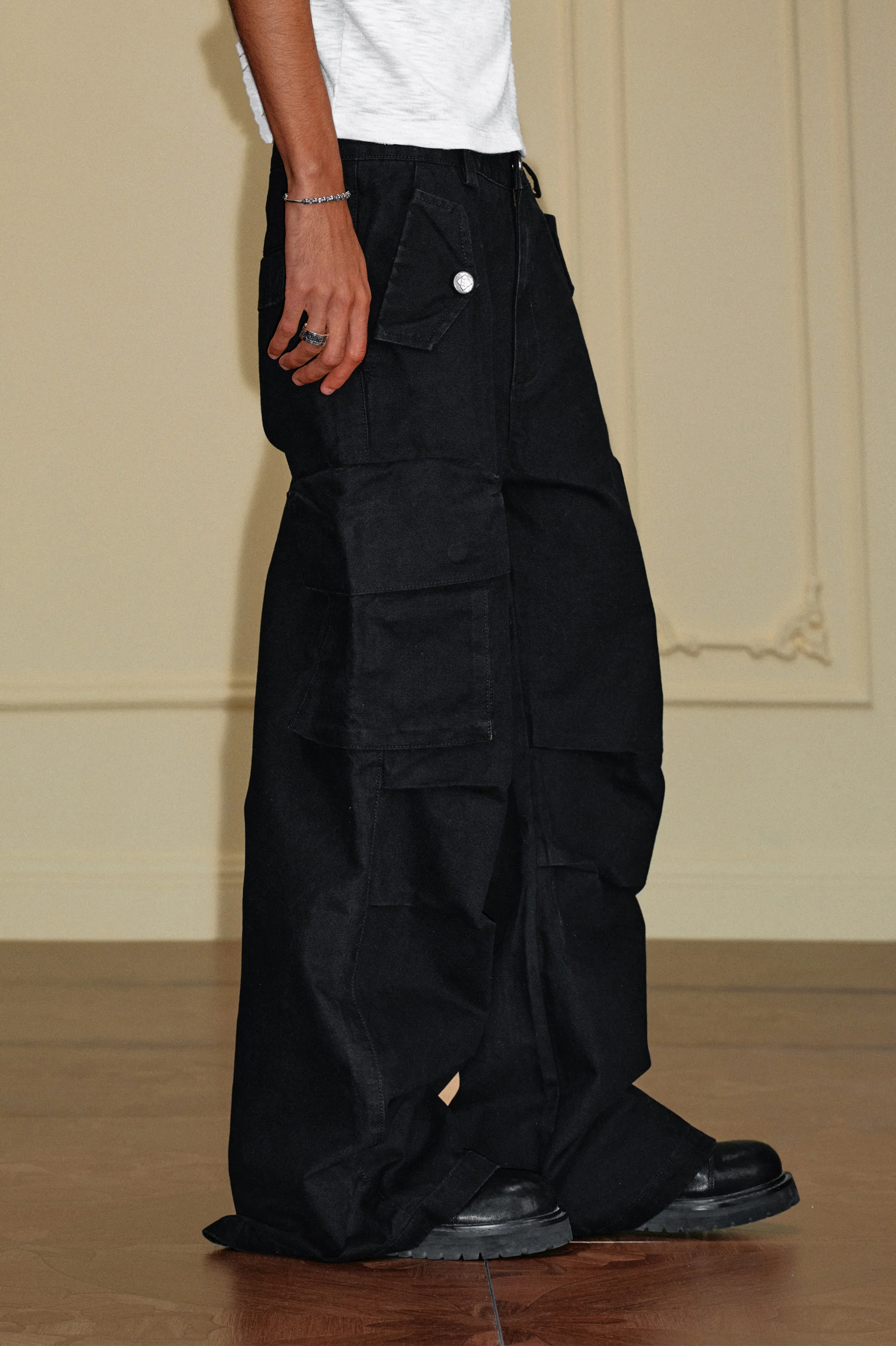 YADCREW FLARED LOOSE CARGO PANTS - Image 4