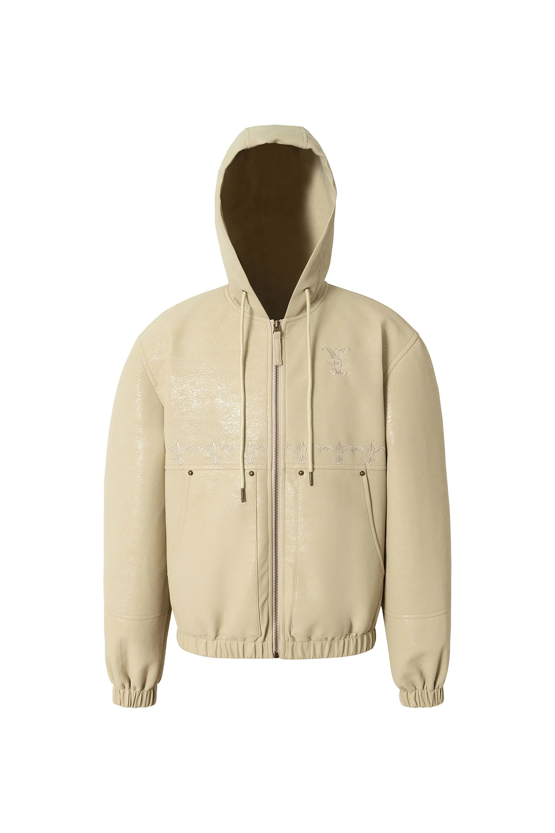 YADCREW GLITTER HOODED LEATHER JACKET - Image 5