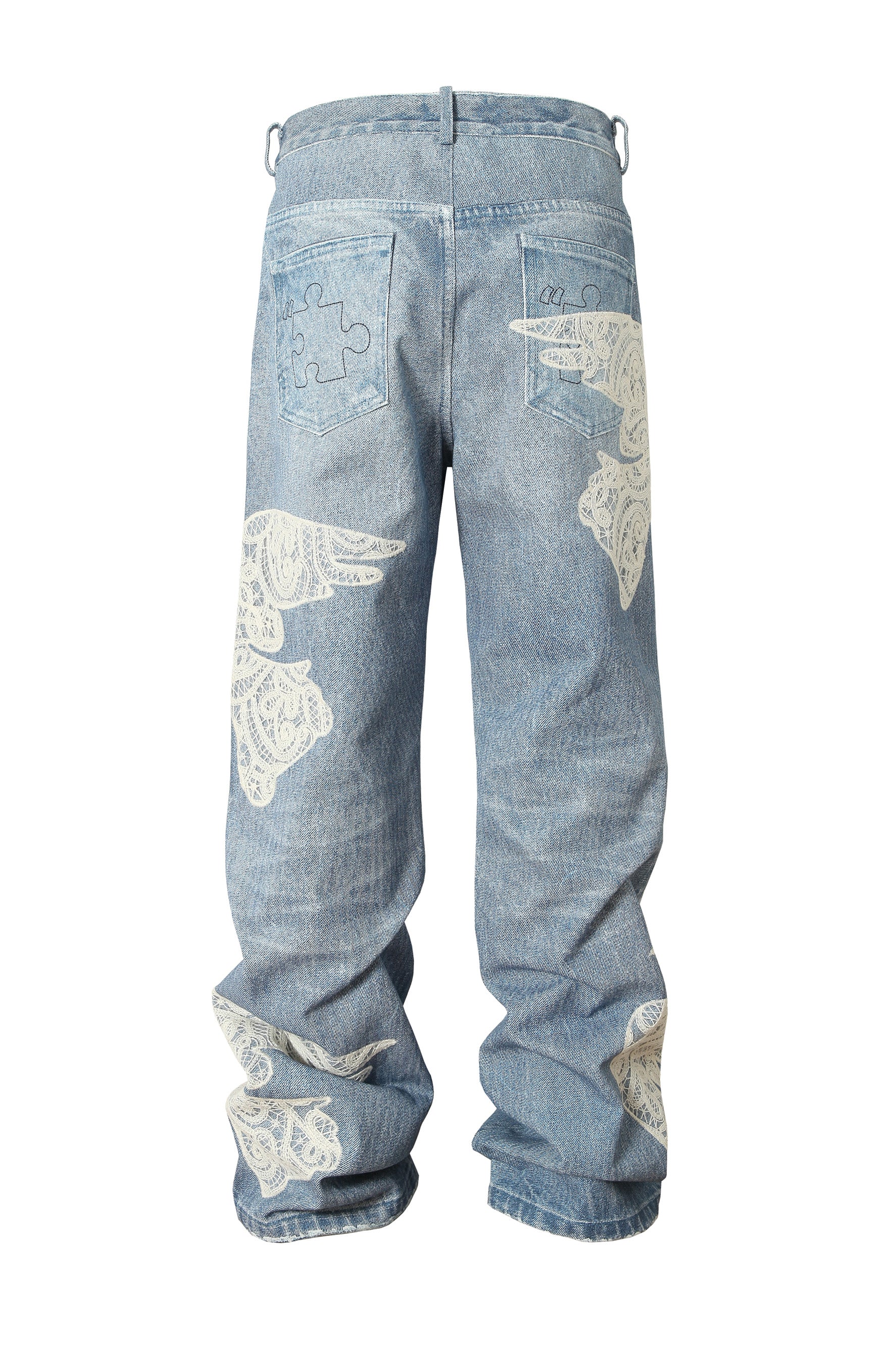 YADCREW LACE DOVE STICHING JEANS - Image 7