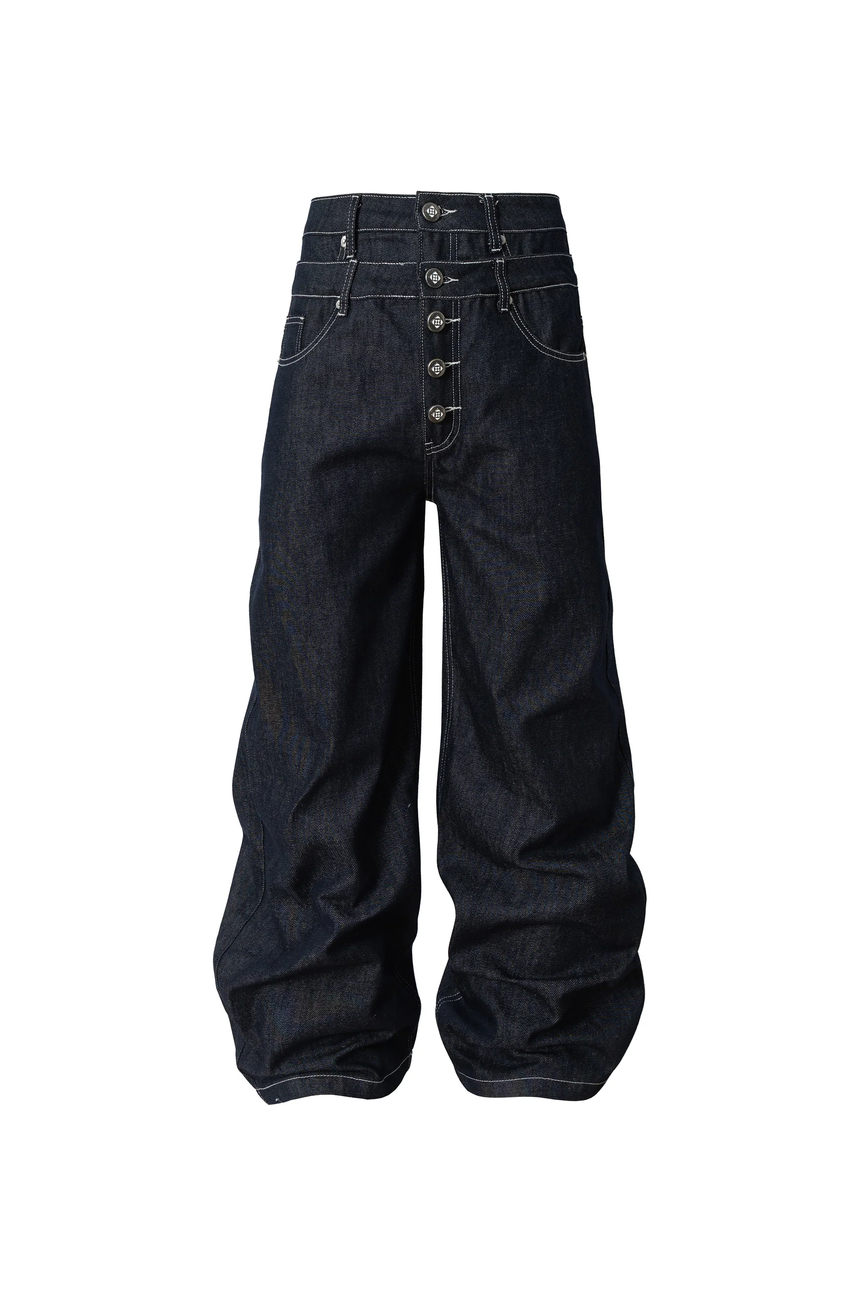 YADCREW RAW DENIM DOUBLE WAIST JEANS - Image 6