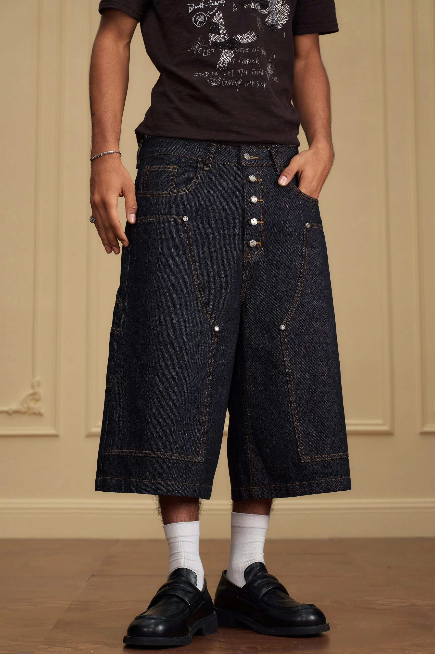 YADCREW RAW DENIM JORTS - Image 2