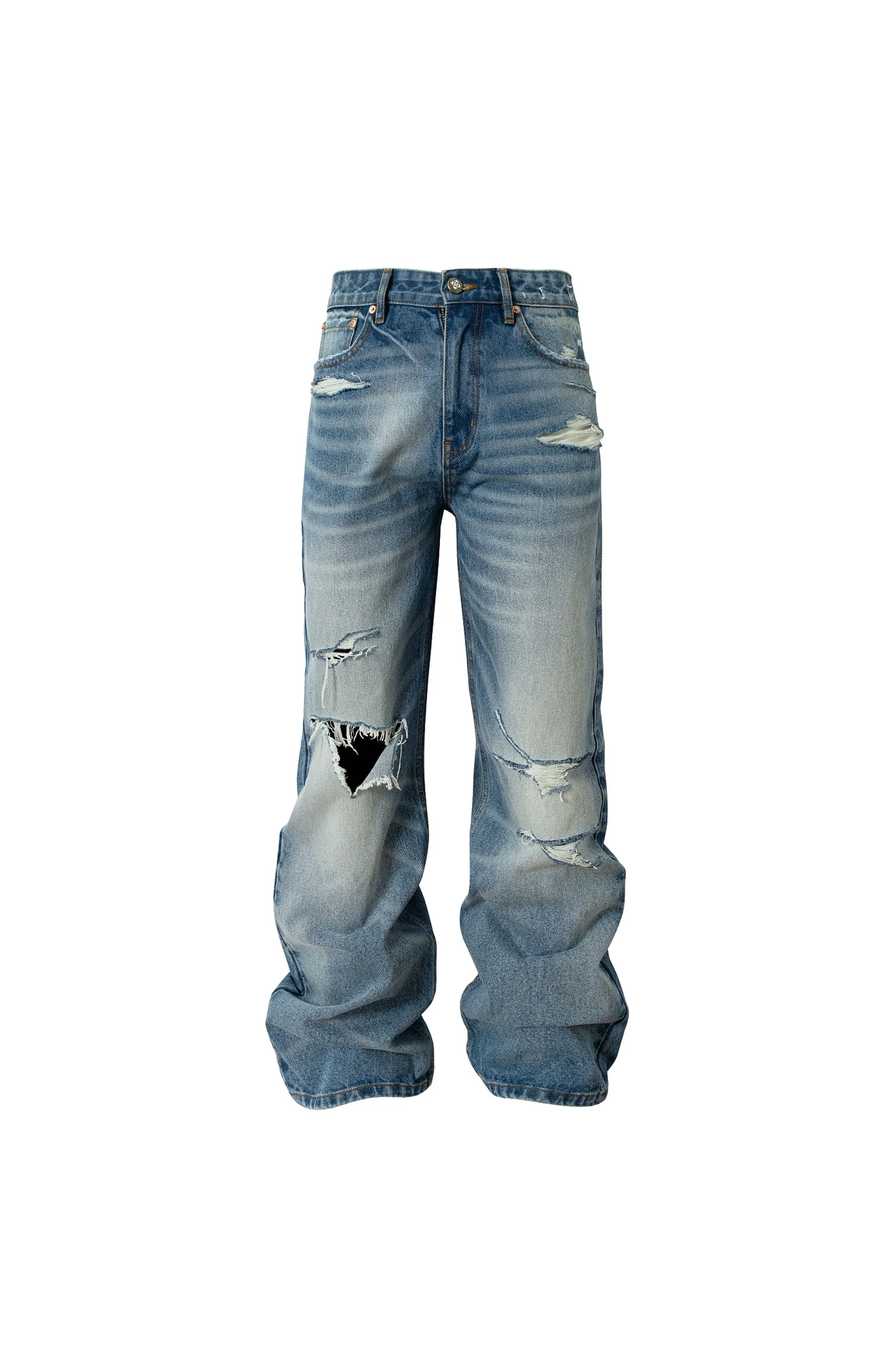 YADCREW RIPPED WIDE LEG JEANS - Image 7