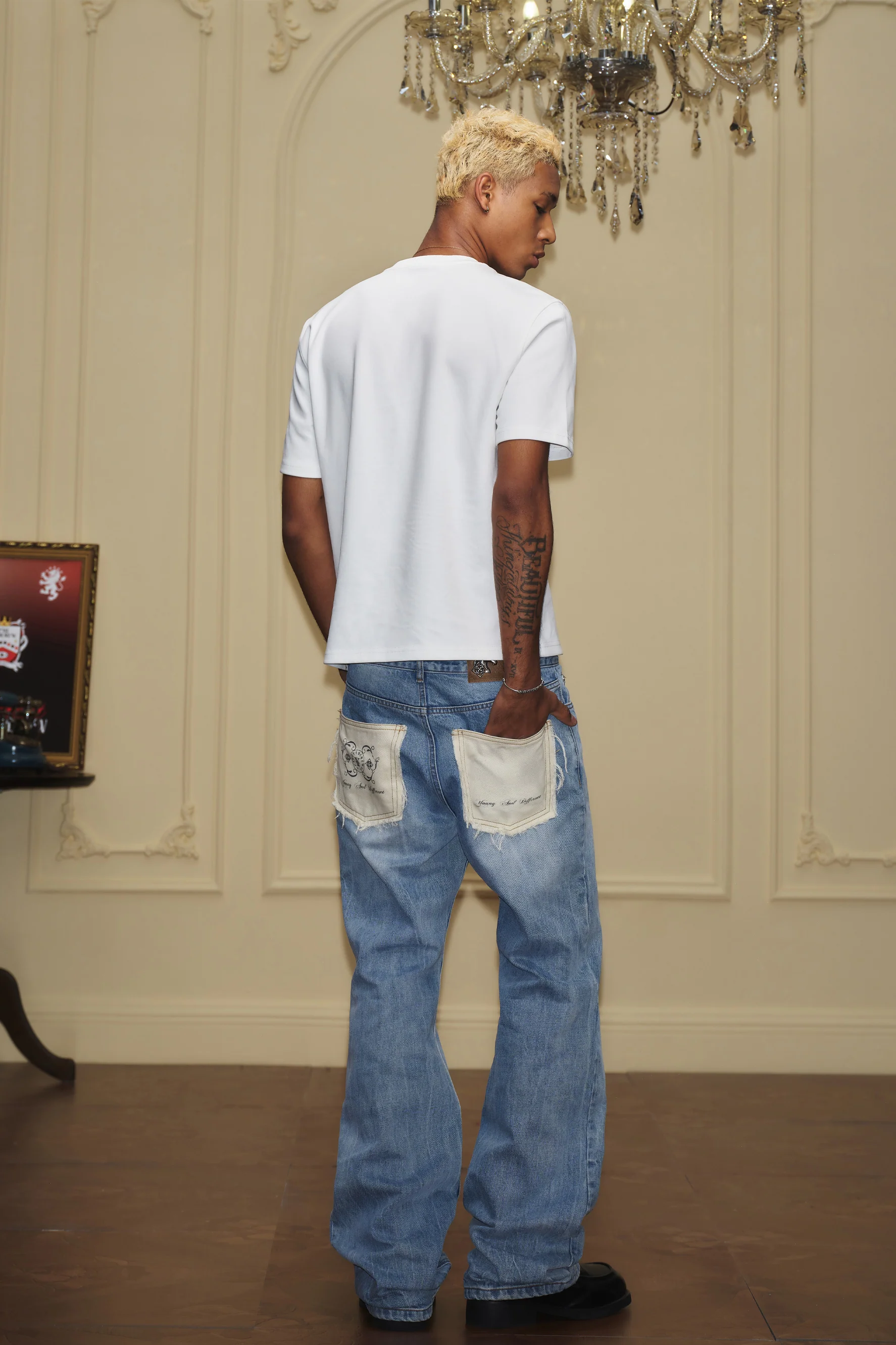 YADCREW STITCH WASHED JEANS - Image 3