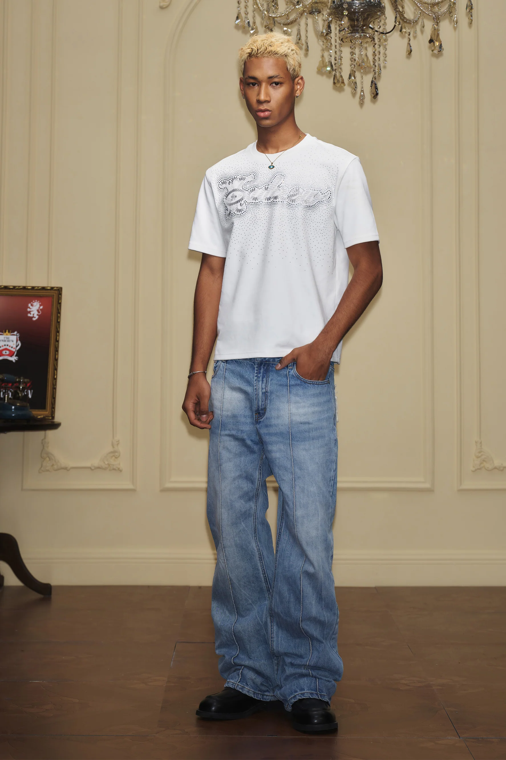 YADCREW STITCH WASHED JEANS - Image 4