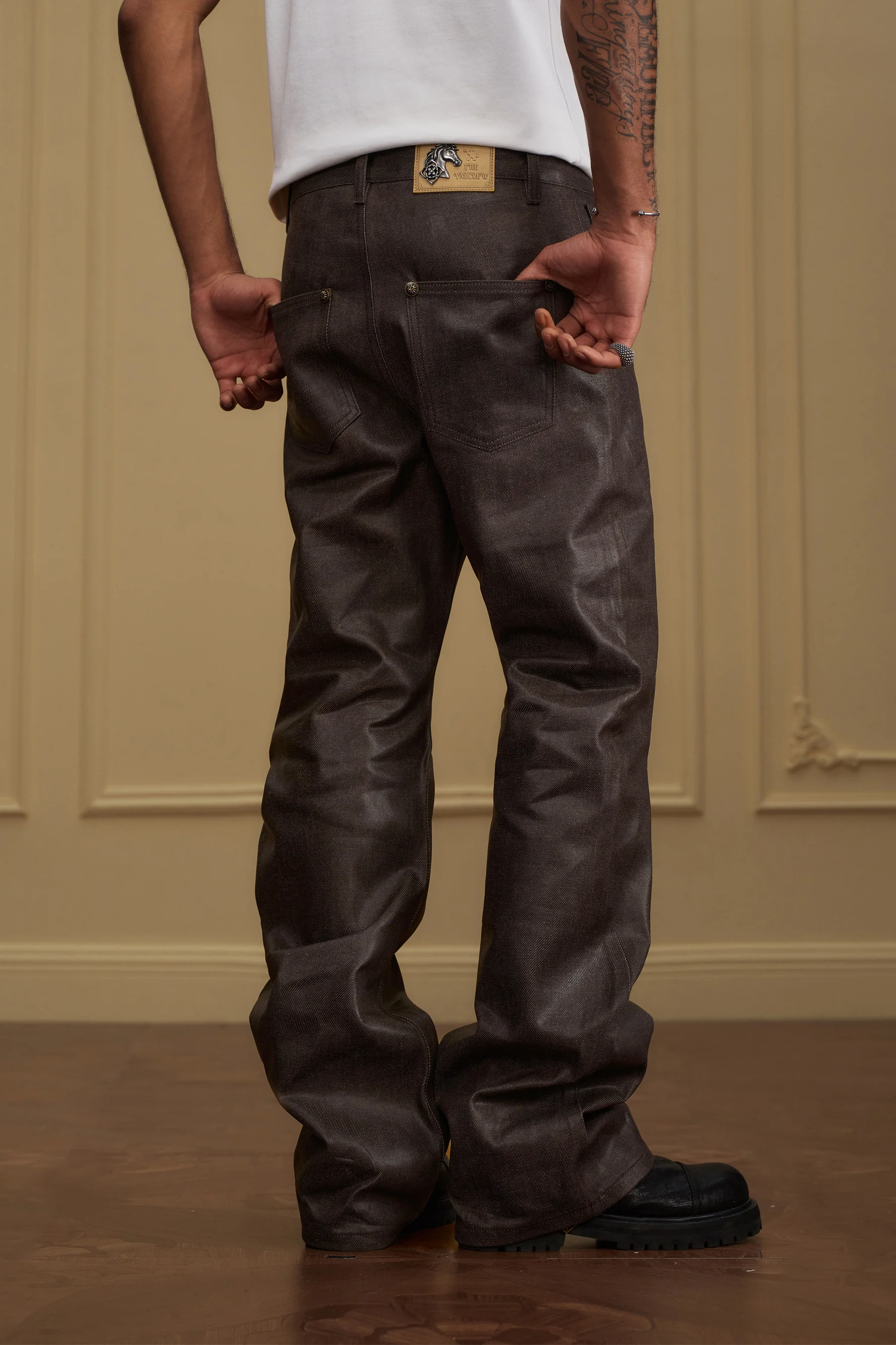 YADCREW WAXED BUTTON JEANS - Image 3