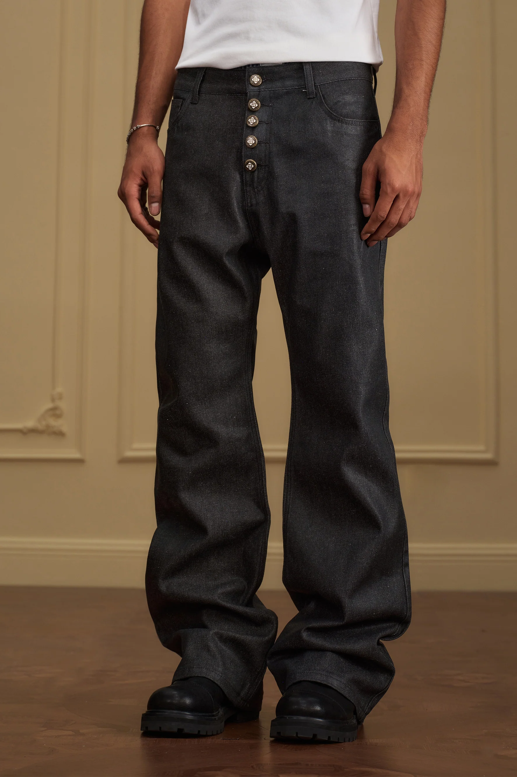 YADCREW WAXED BUTTON JEANS - Image 7